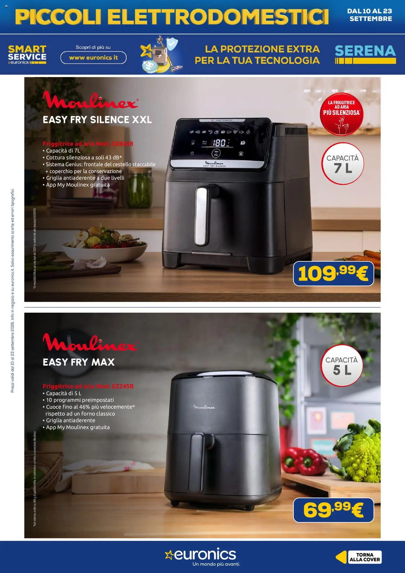 Volantino Euronics del 10/09/2026 | Pagina: 21 | Prodotti: Friggitrice ad aria, Coperchio, Patatine, Forno