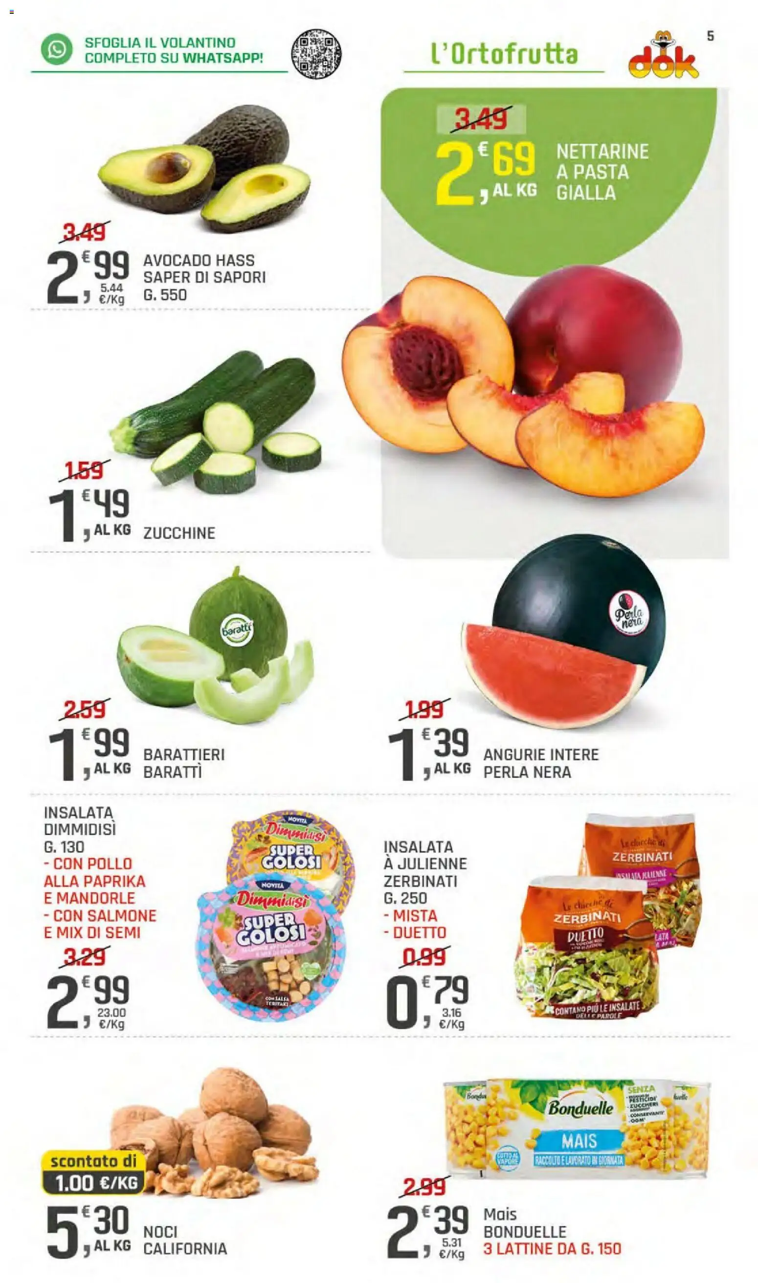 Volantino DOK del 23/07/2026 | Pagina: 5 | Prodotti: Avocado, Pasta, Mandorle, Zucchine