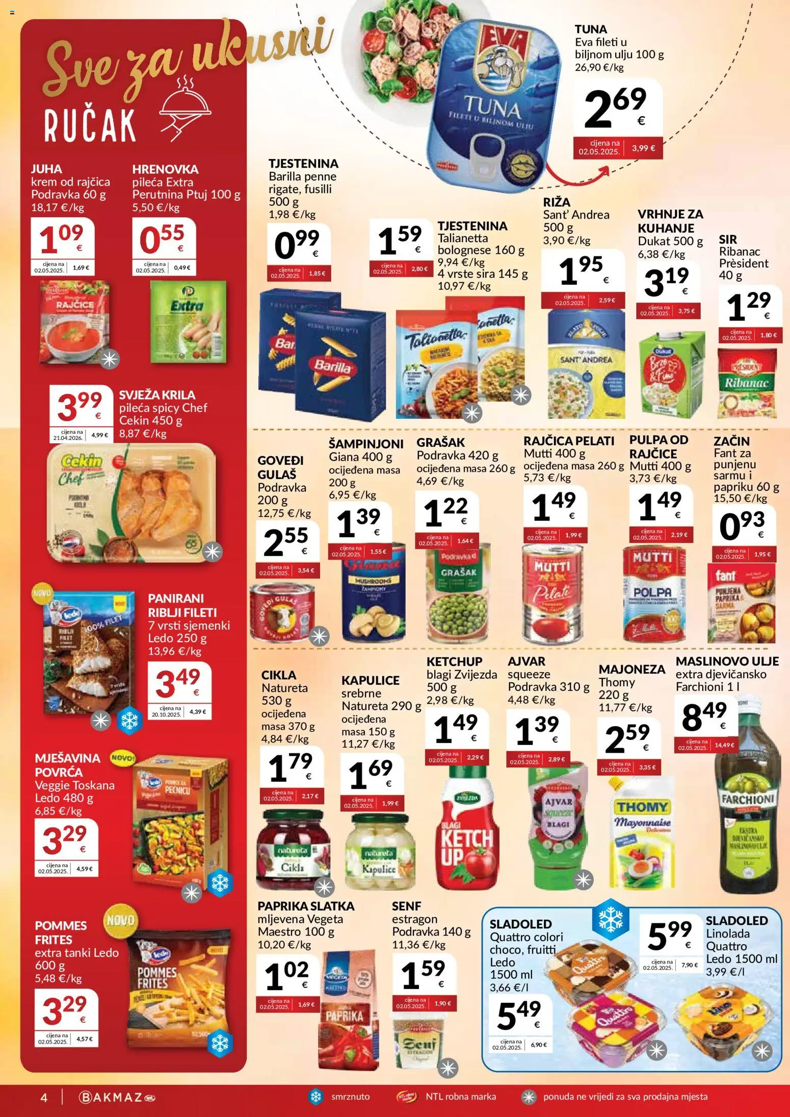 Bakmaz katalog | vrijedi od 17.06.2026 | Stranica: 4 | Proizvodi: Ajvar, Perutnina Ptuj, Grašak, Rajčica