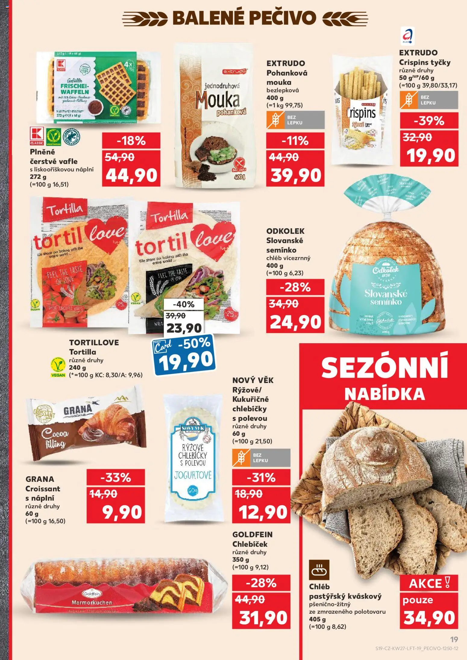 Kaufland leták - Plzeň od 01.07.2026 | Strana: 19 | Produkty: Vegan, Pohanková mouka, Chléb, Vafle