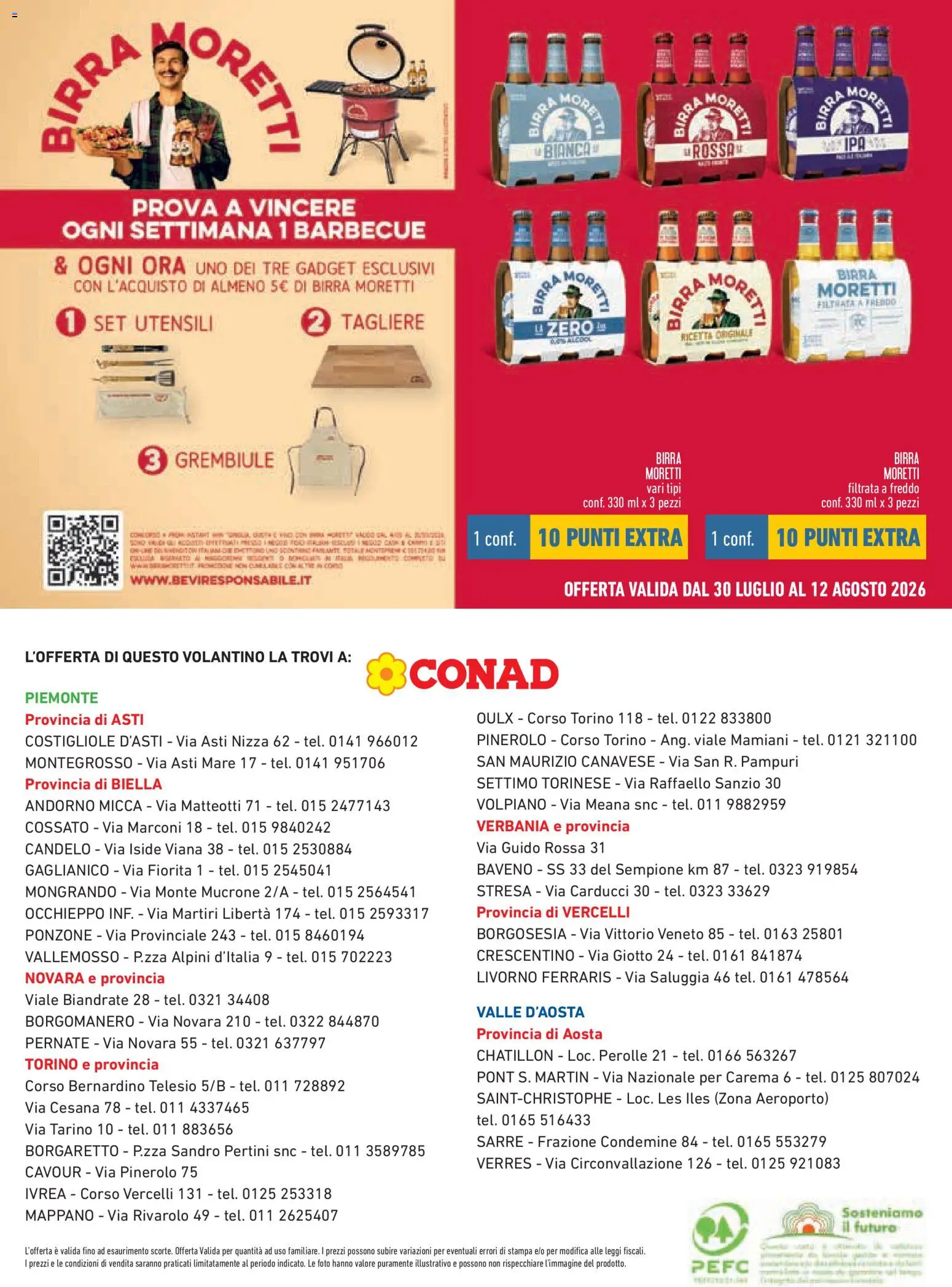 Volantino Conad del 16/07/2026 | Pagina: 12 | Prodotti: Birra, Barbecue, Birra Moretti, Tagliere