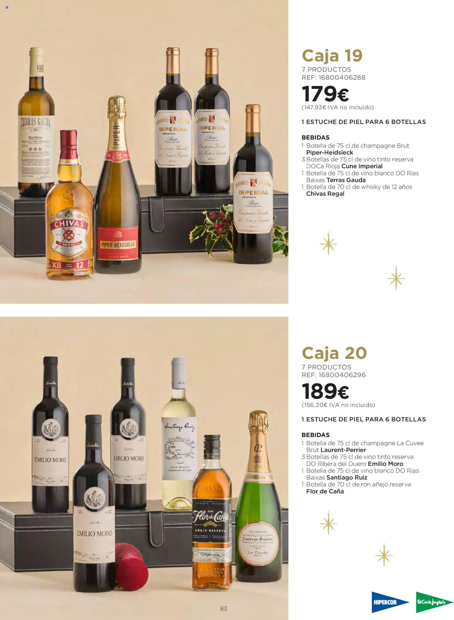 Hipercor - Cestas de Navidad │ válido desde el 08/10/2026 | Página: 83 | Productos: Vino, Ron añejo, Bebidas, Caja