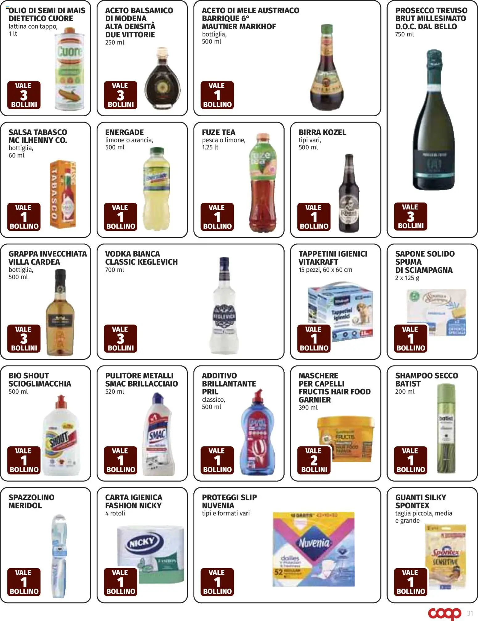 Volantino COOP del 12.03.2026 | Pagina: 31 | Prodotti: Sapone, Birra, Mele, Aceto di mele