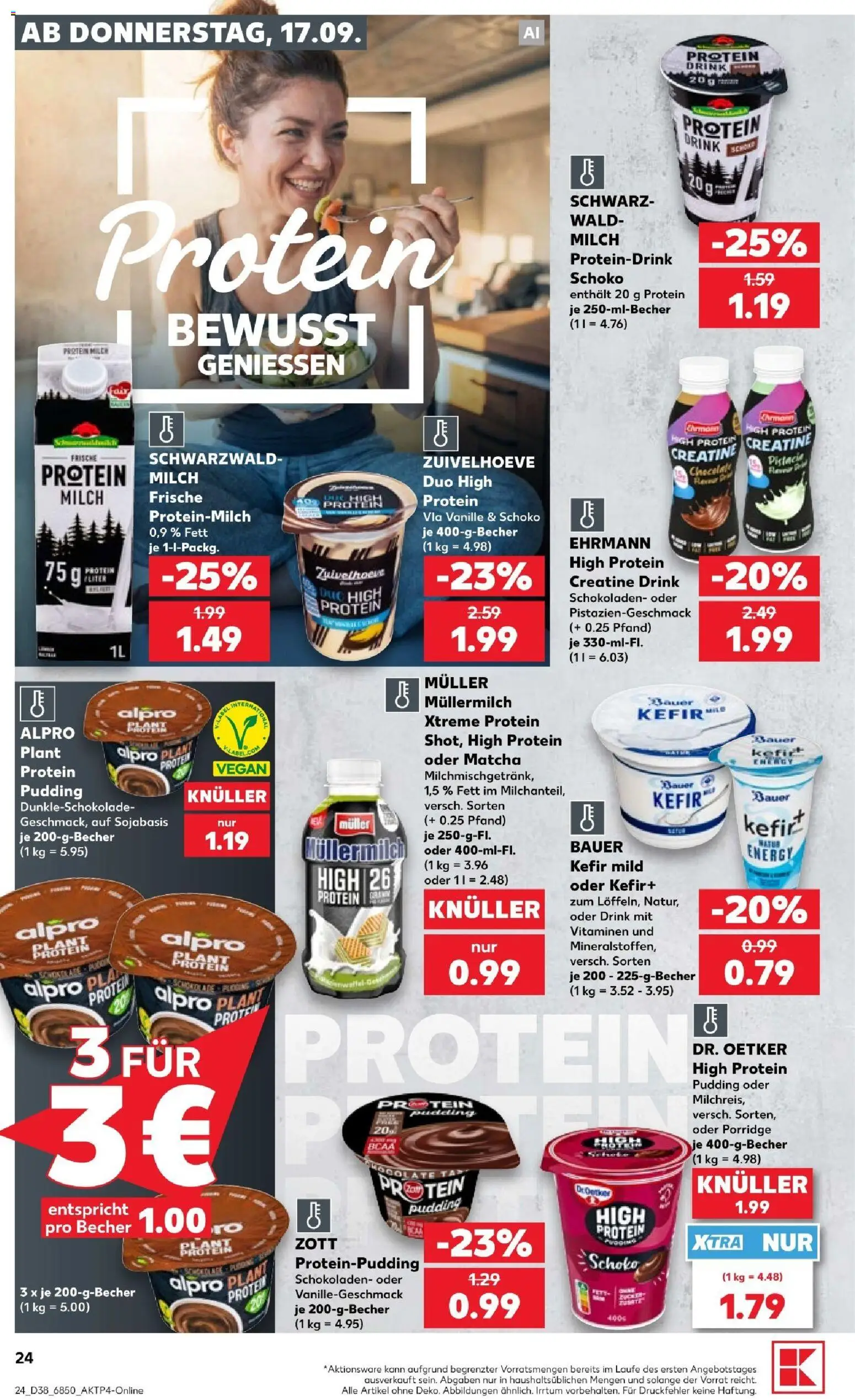 Kaufland Prospekt Stuttgart – gültig ab 17.09.2026 | Seite: 24 | Produkte: Kefir, Milch, Pudding, Alpro