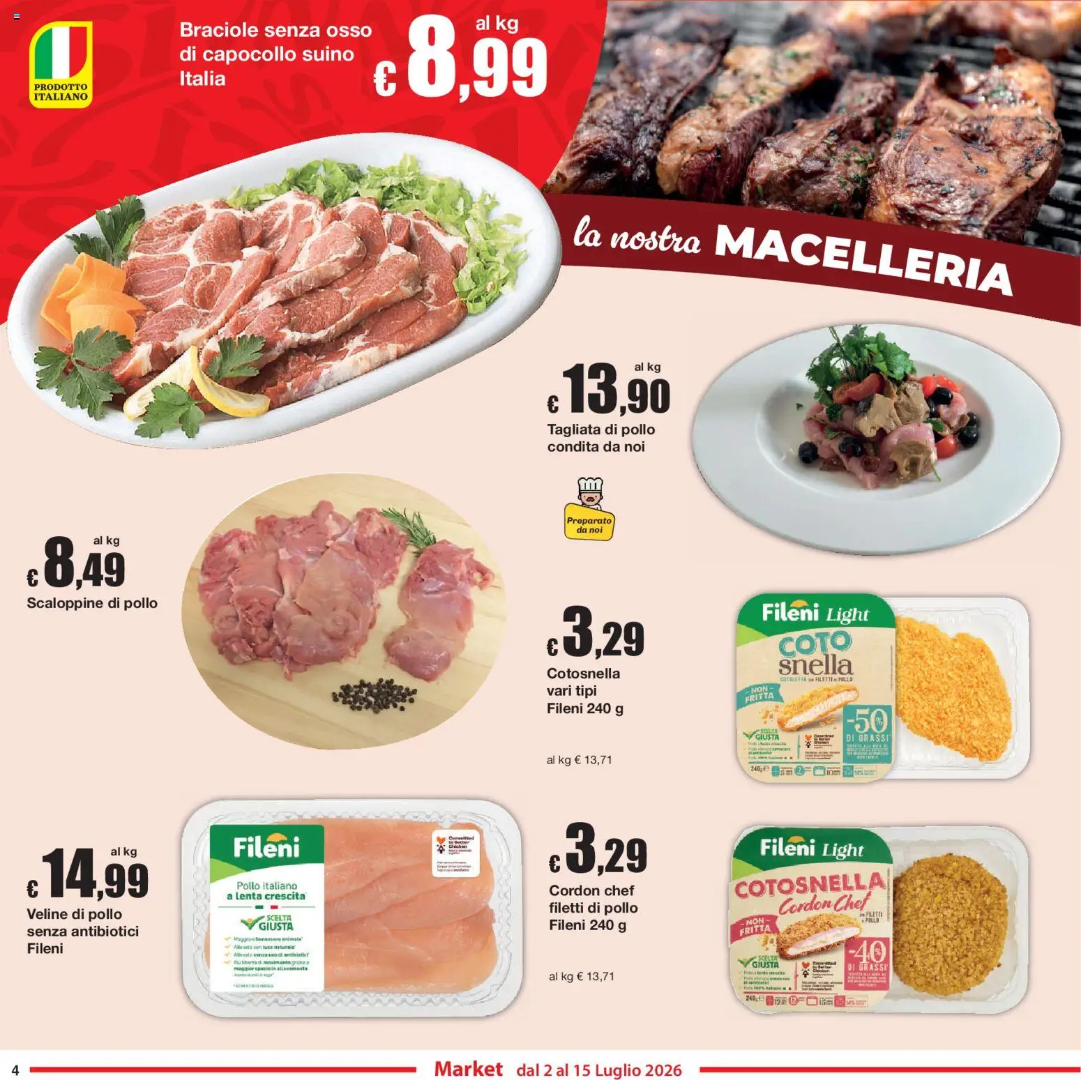 Volantino Sì con Te del 02/07/2026 | Pagina: 4 | Prodotti: Pollo, Veline, Suino