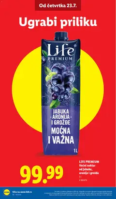 LIFE PREMIUM, Voćni nektar, od jabuke,, aronije i grožđa, Voćni nektar od jabuke, aronije i grožđa - pregled Lidl kataloga - važi od 23.07.2026 | Strana: 8