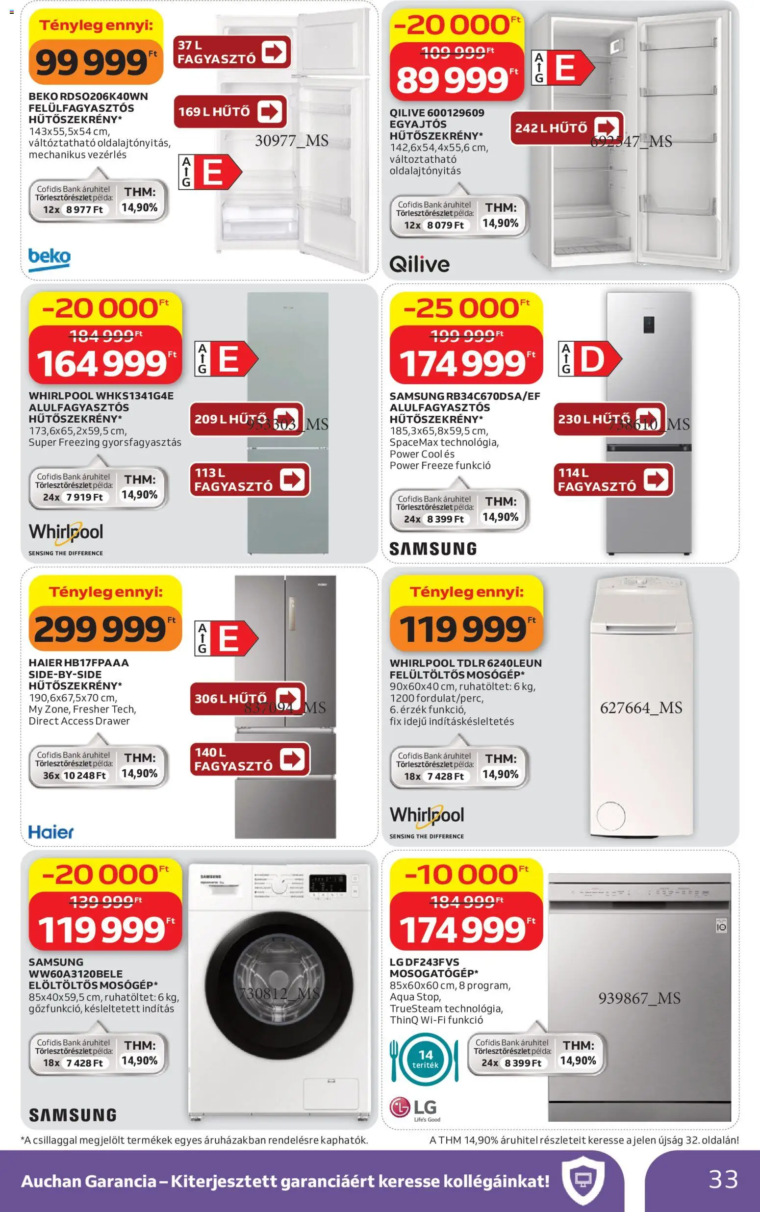 Auchan akciós ujság - amely érvényes a következő dátumtól: 09.04.2026 | Oldal: 33 | Termékek: Samsung