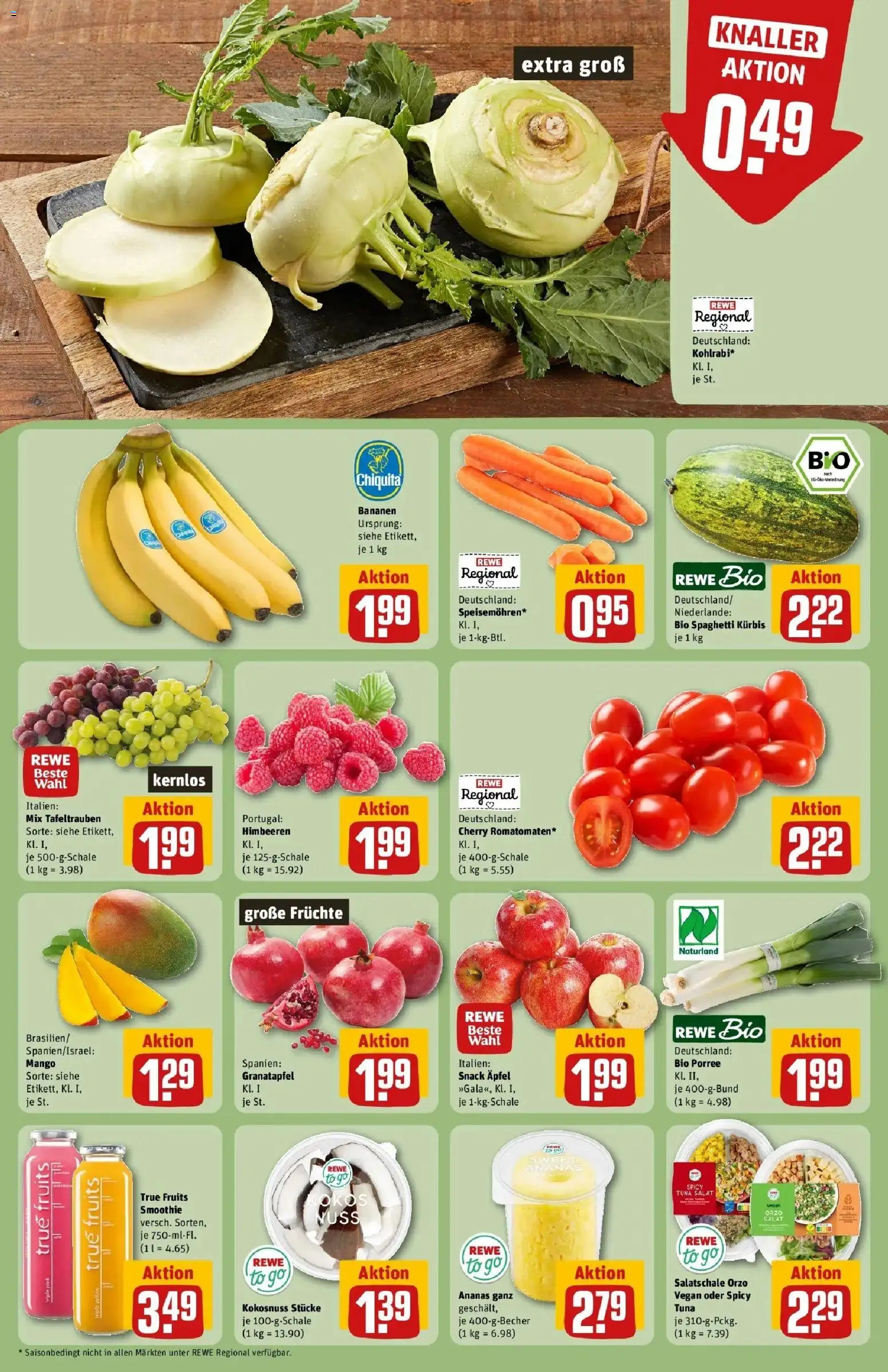 REWE Prospekt ab 14.09.2026 zum Blättern » Angebote | Seite: 4 | Produkte: Granatapfel, Äpfel, Mango, Kürbis