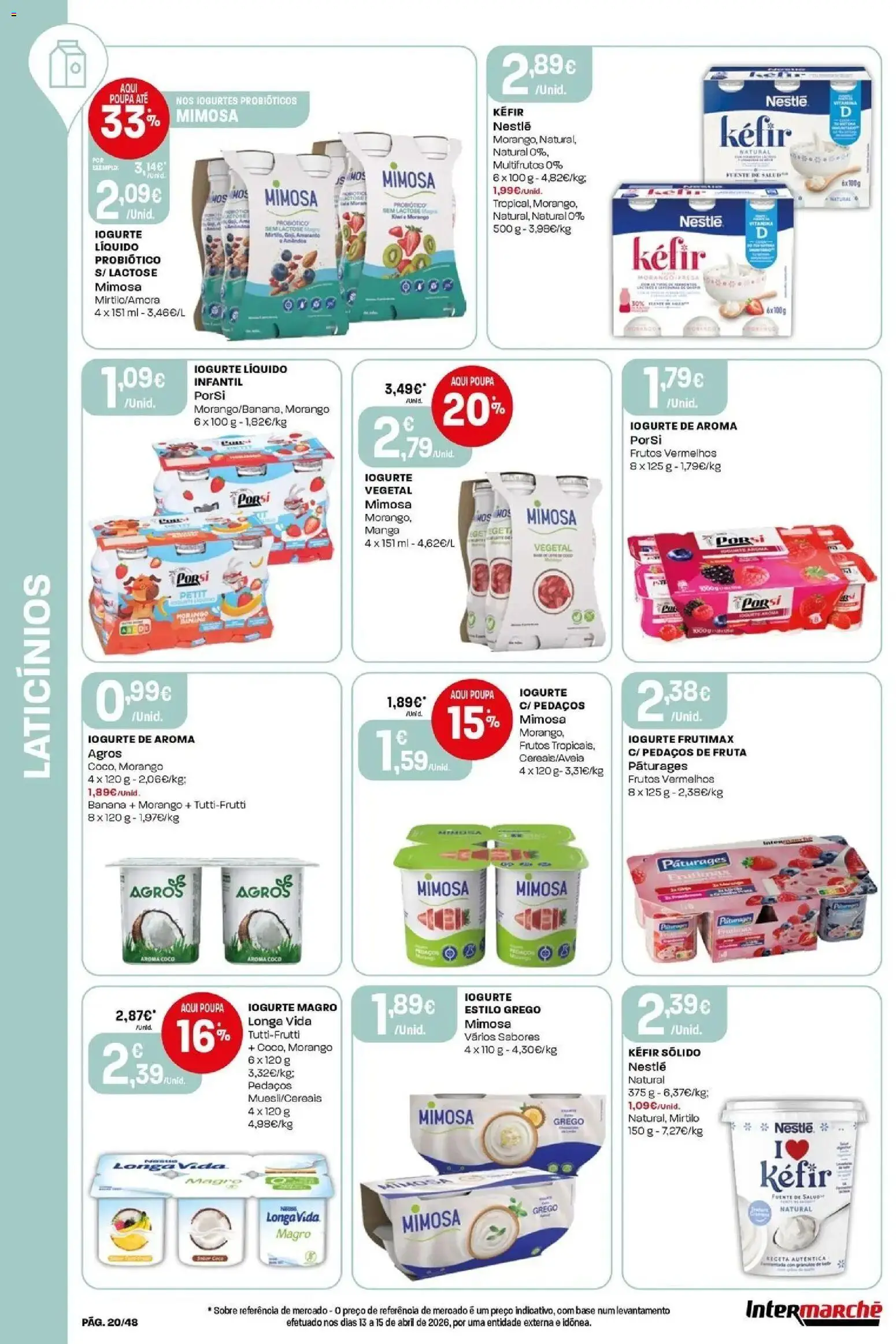 Intermarché - Isto é que são preços BAIXOS! │ válido de 21.05.2026 | Página: 20 | Produtos: Banana, Iogurtes, Base, Nestlé
