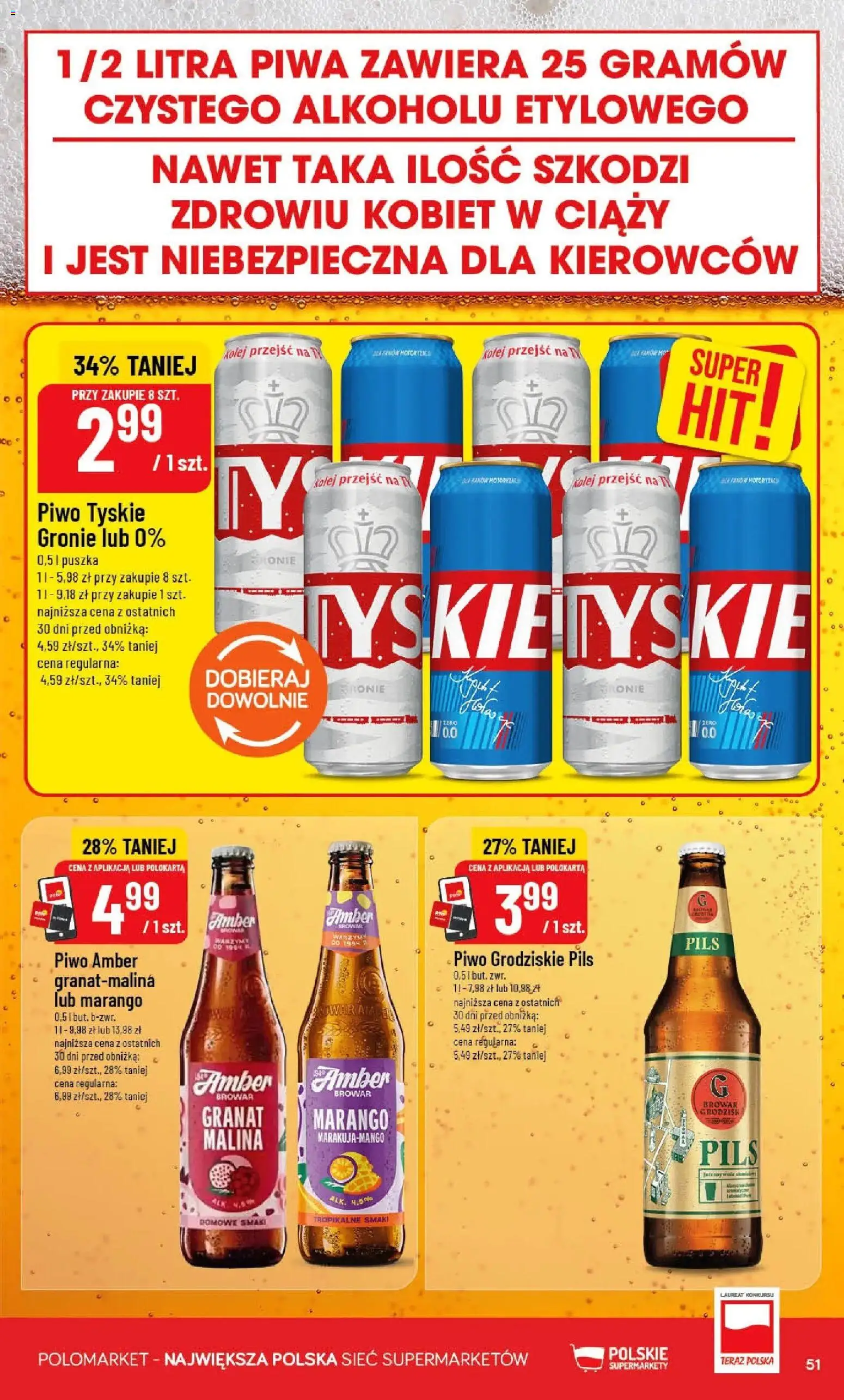 POLOmarket gazetka od 22.04.2026 | Strona: 51 | Produkty: Malina, Tyskie, Olej, Piwo