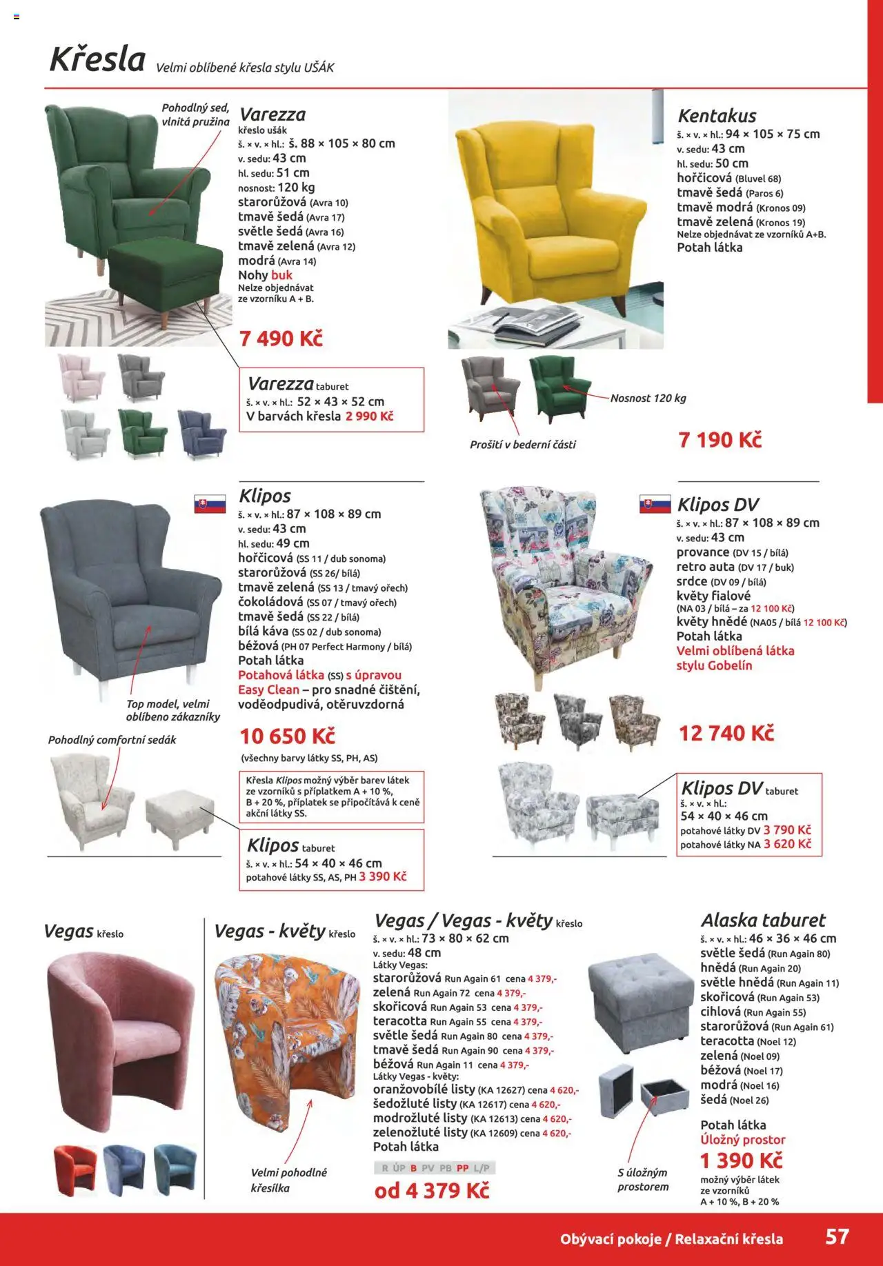 ORFA nábytek katalog 2025-2026 od 01.10.2025 | Strana: 57 | Produkty: Káva, Křesla, Barvy, Květy