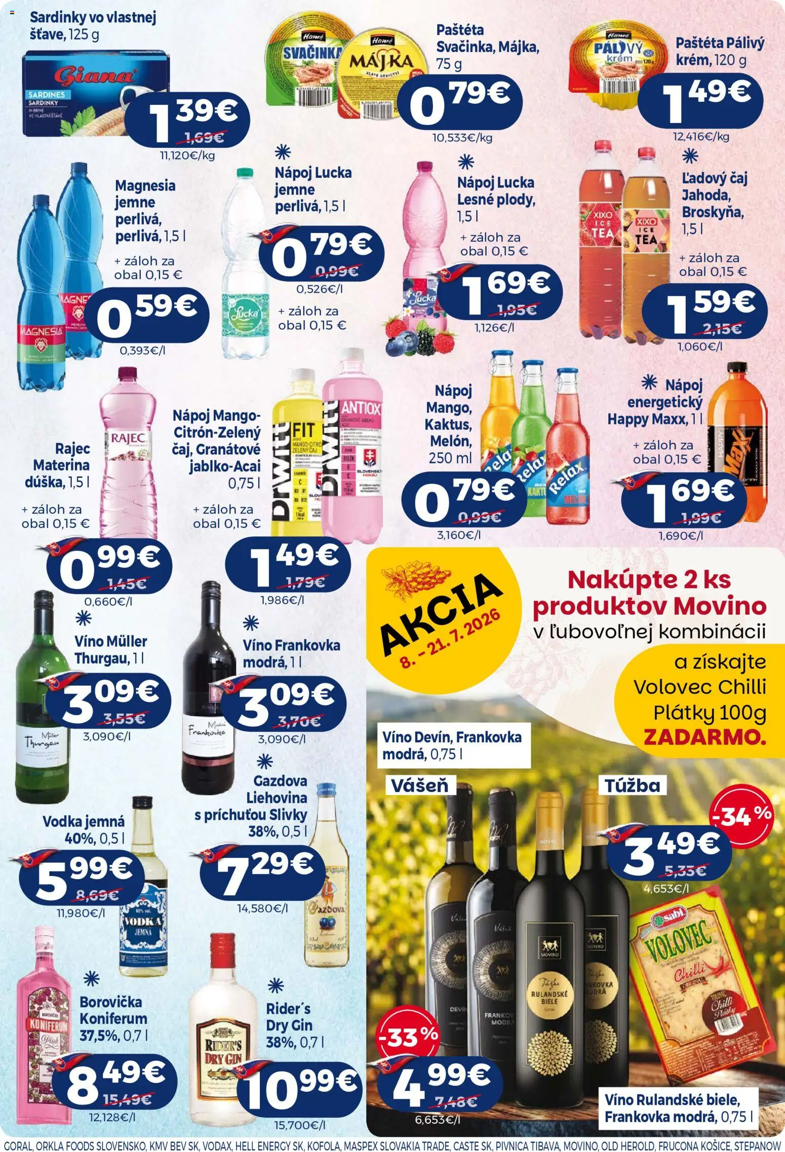 Nové Milk Agro akcie – leták je platný od 08.07.2026 | Strana: 14 | Produkty: Koniferum, Lucka, Krém, Mango