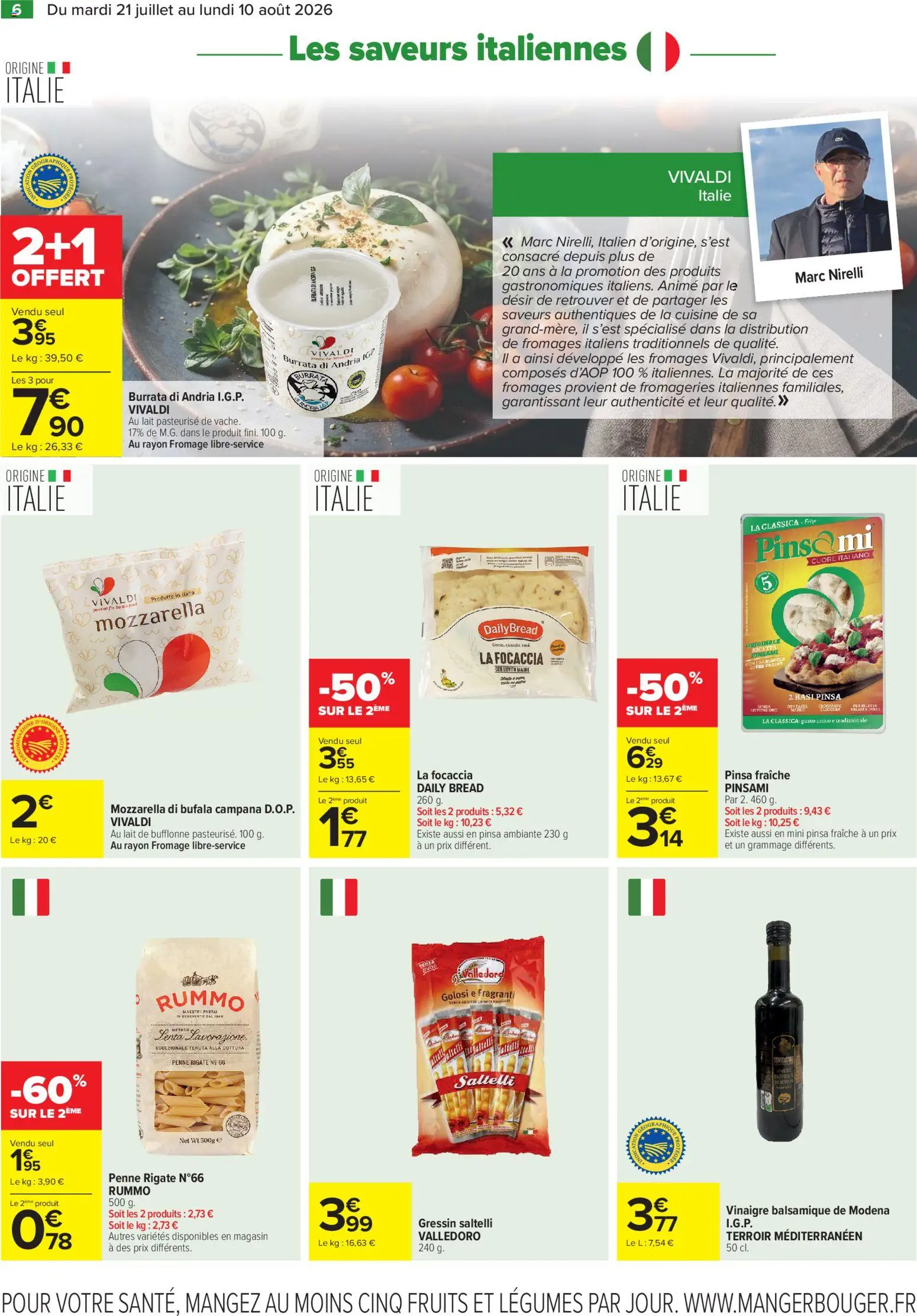 {H1} | Page: 6 | Produits: Mozzarella, Lait, Fromage, Vinaigre