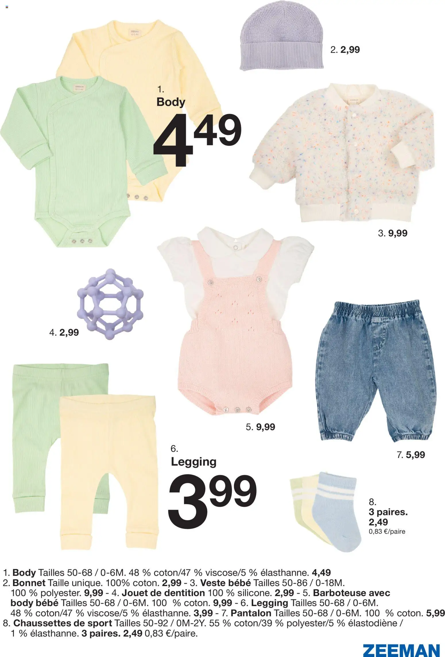{H1} | Page: 9 | Produits: Body, Bonnet, Veste, Pantalon