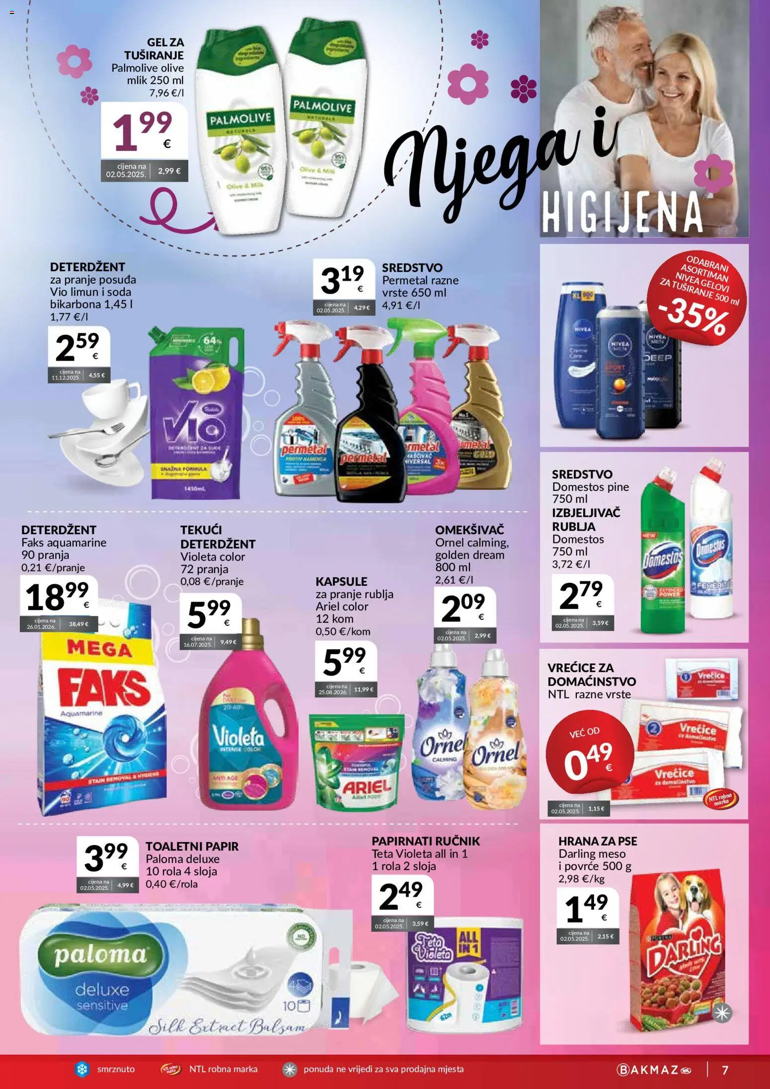 Bakmaz katalog | vrijedi od 09.09.2026 | Stranica: 7 | Proizvodi: Omekšivač, Toaletni papir, Domestos, Kapsule