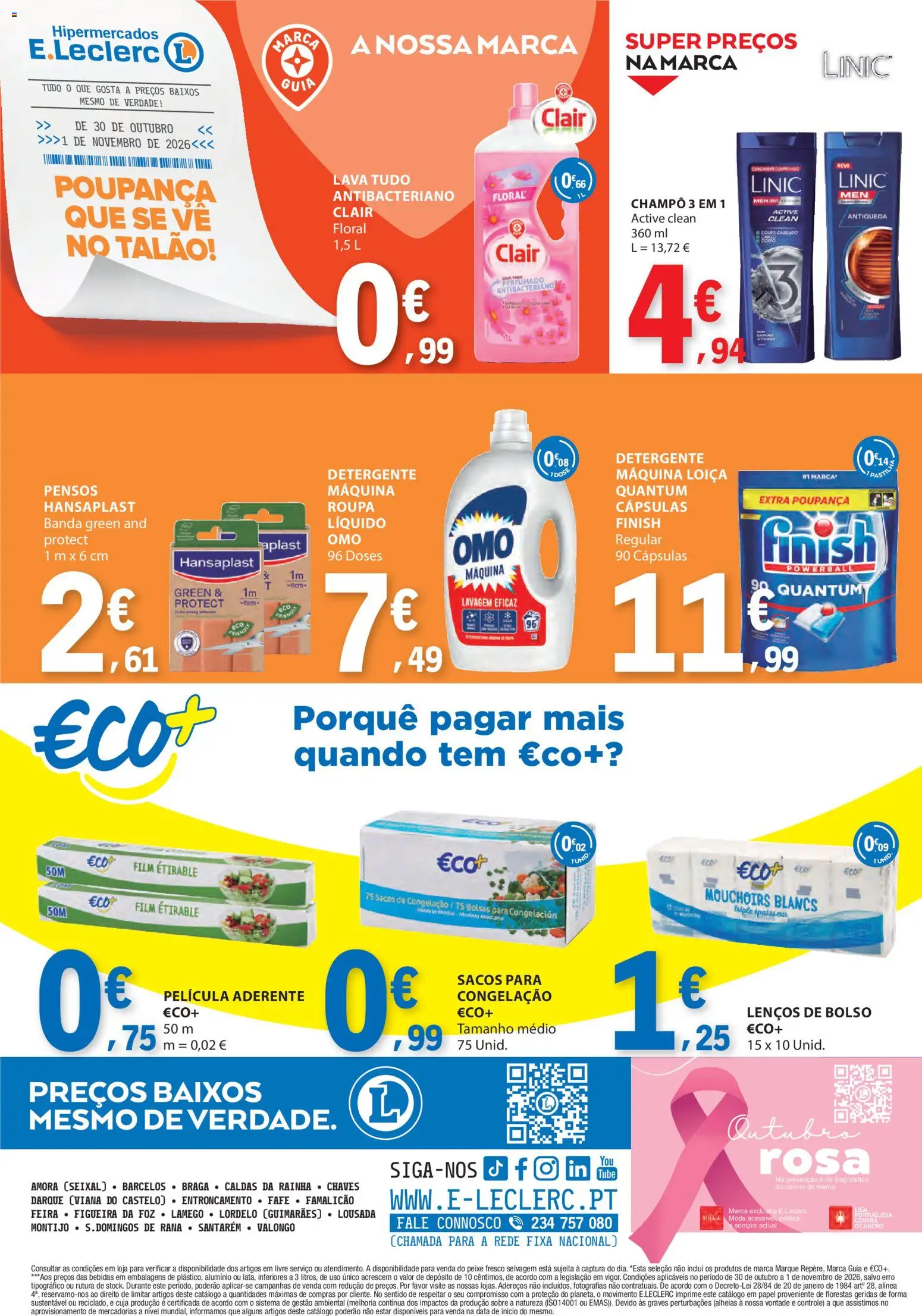 E.Leclerc folheto Fim de Semana │ válido de 30/10/2026 | Página: 4 | Produtos: Champô, Bebidas, Detergente, Cápsulas