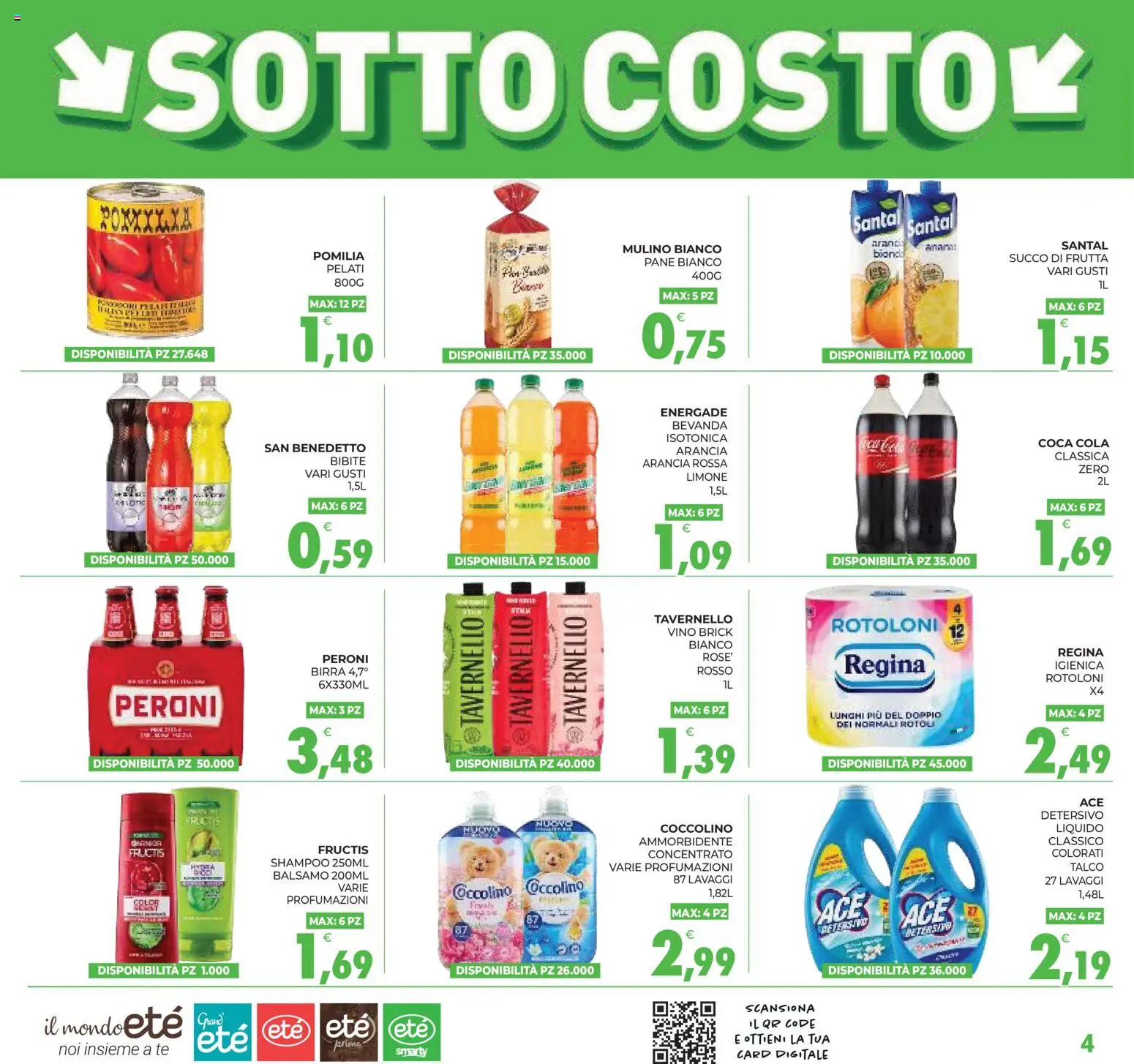 Volantino Eté del 13/10/2026 | Pagina: 4 | Prodotti: Pane, Ammorbidente, Arancia, Coca Cola