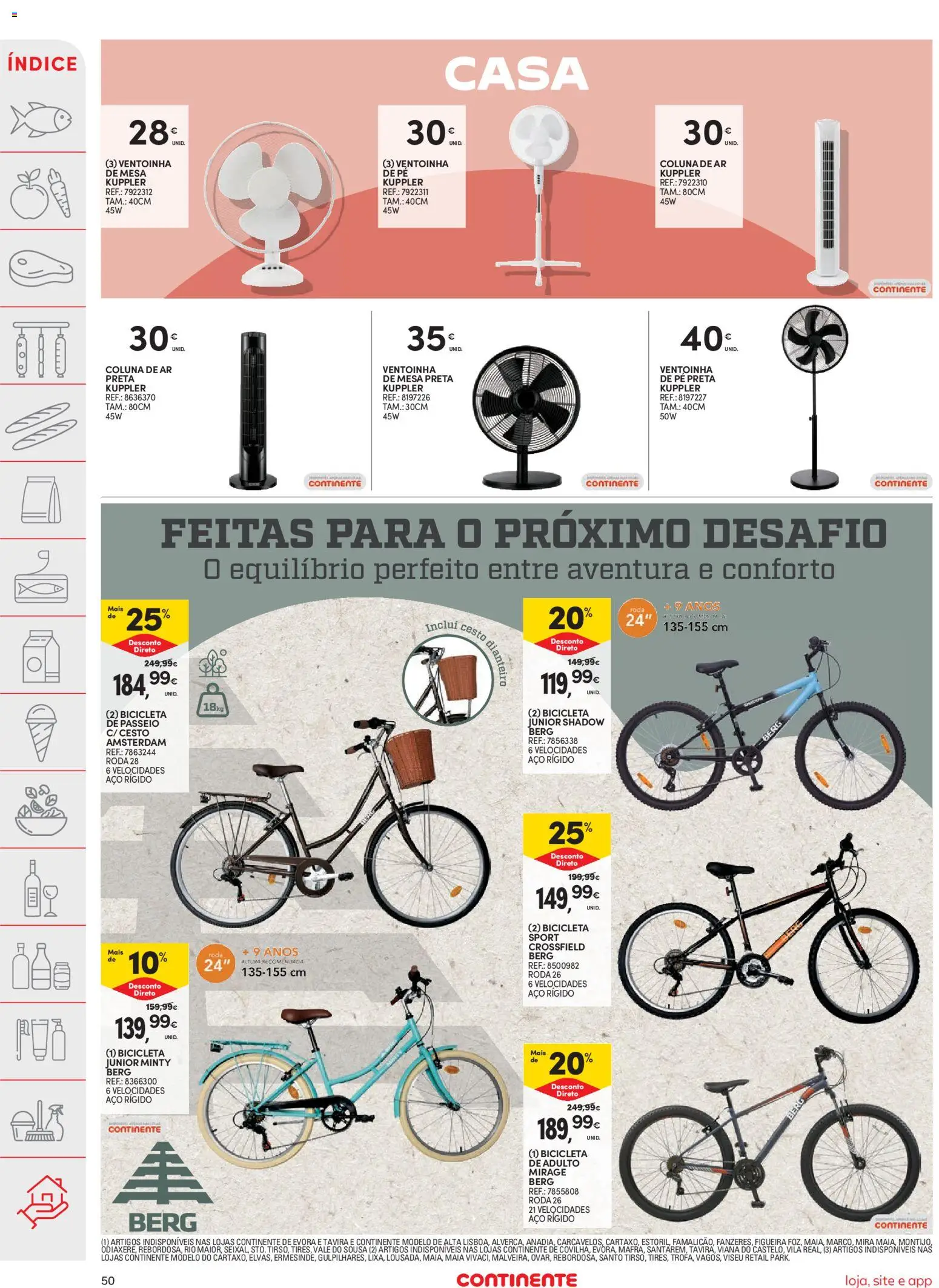Continente folheto │ válido de 09.06.2026 | Página: 50 | Produtos: Bicicleta, Mesa