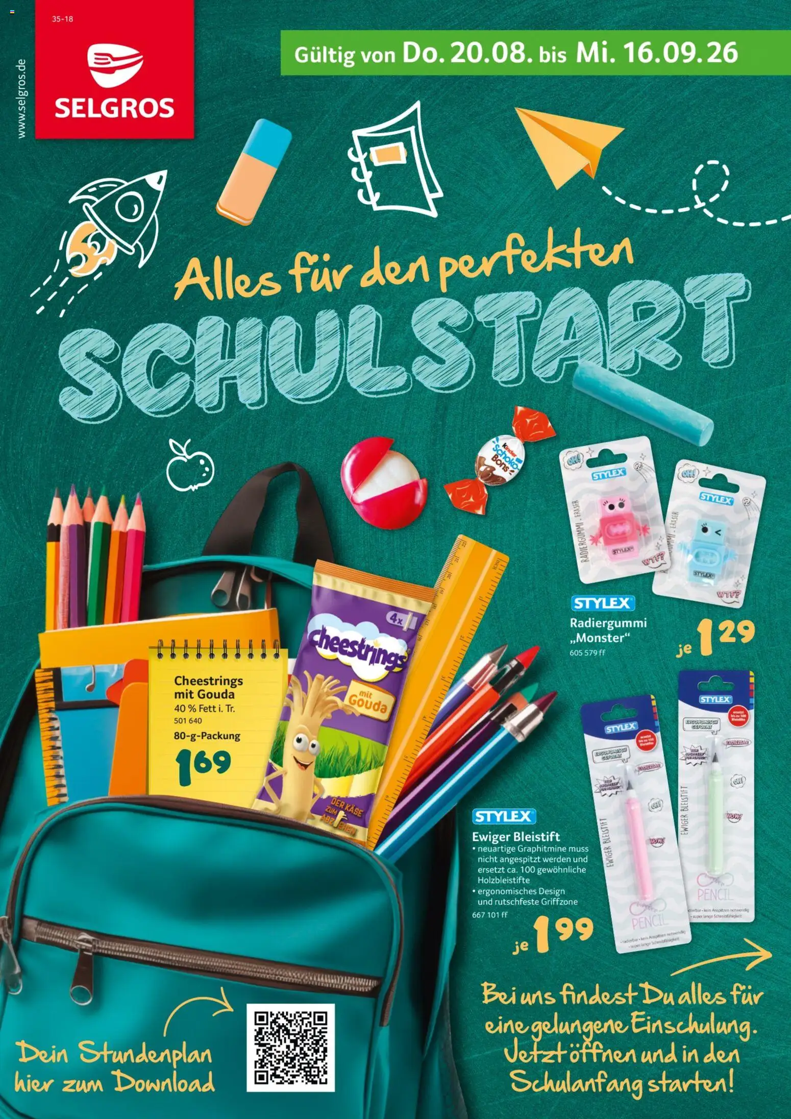 Selgros Schulstart – gültig ab 20.08.2026 | Seite: 1 | Produkte: Käse, Gouda