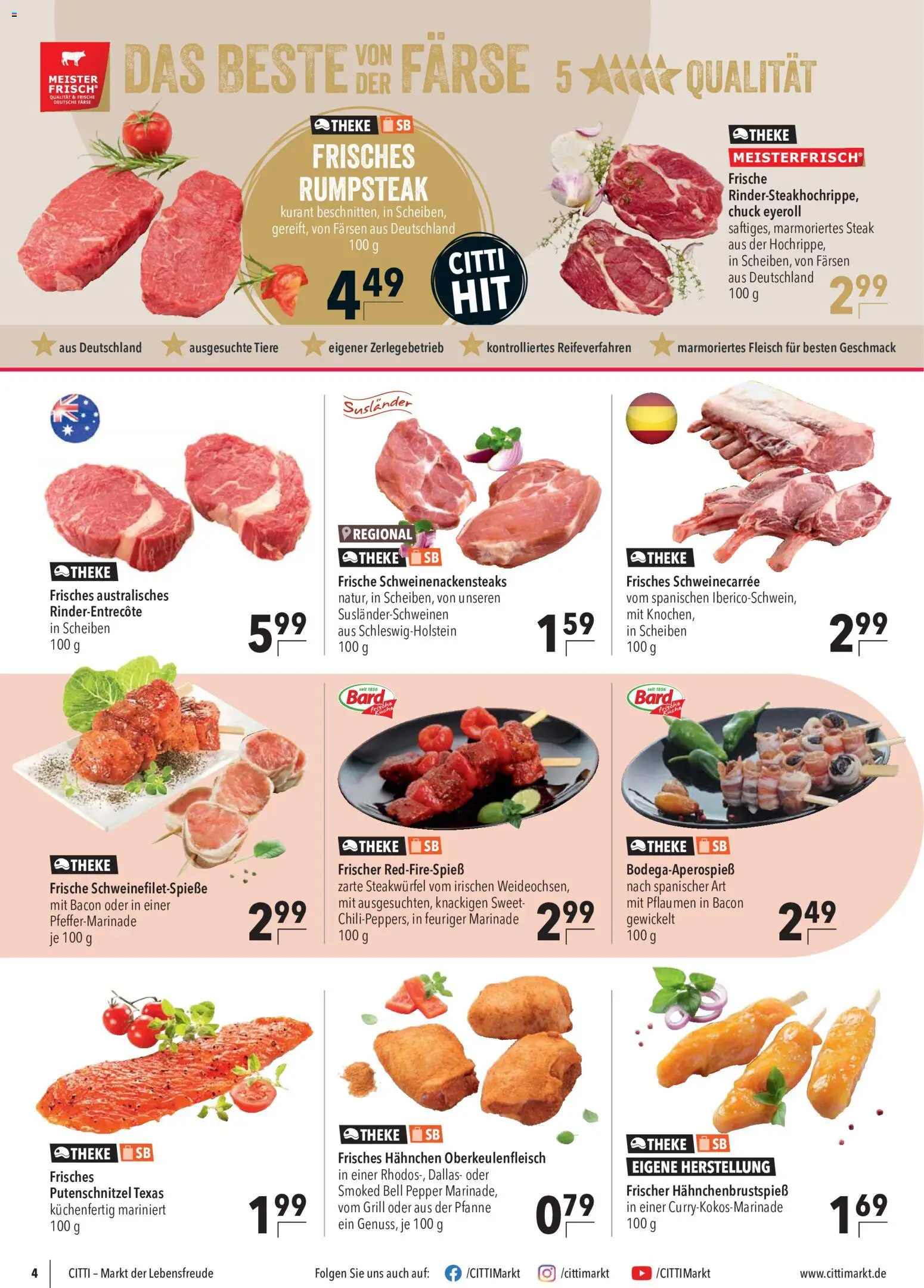 CITTI Markt Prospekt – gültig ab 19.08.2026 | Seite: 4 | Produkte: Rumpsteak, Hahnchen, Theke, Steak