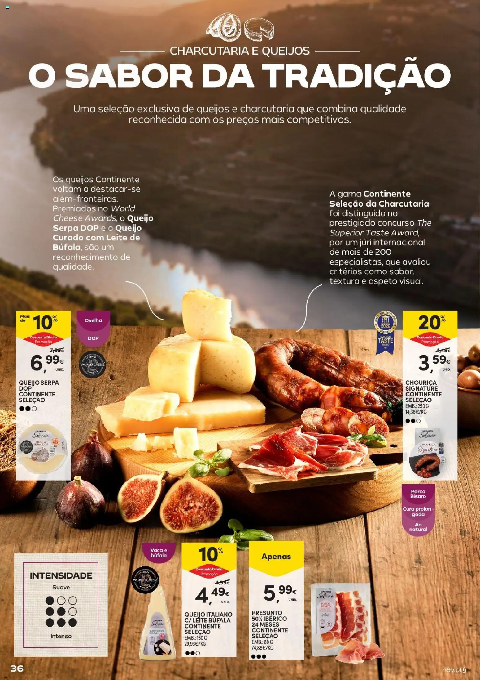 Continente Açores Vinhos, Enchidos e Queijos │ válido de 22/09/2026 | Página: 36 | Produtos: Leite, Queijo, Presunto