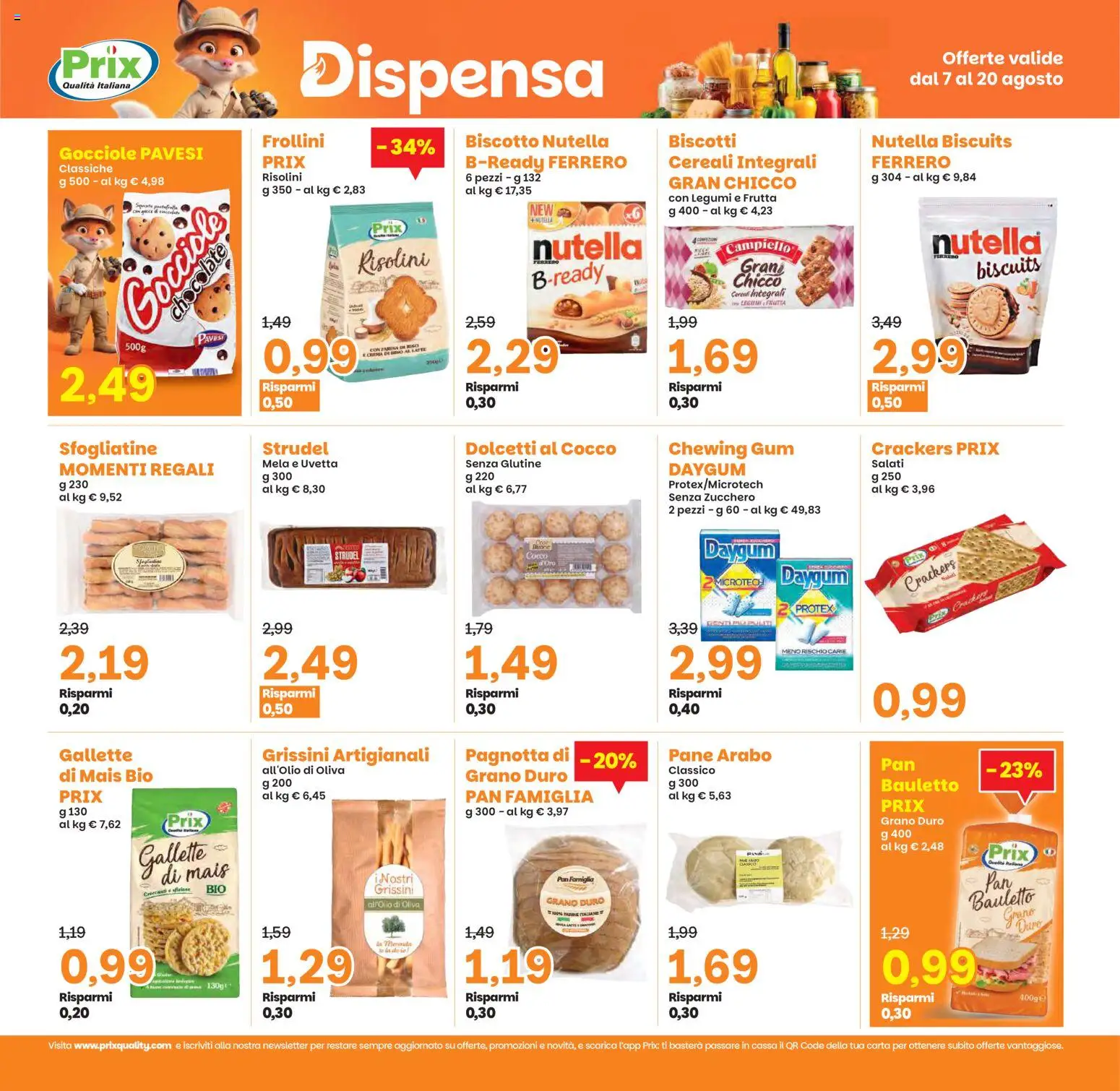 Volantino Prix del 07/08/2026 | Pagina: 14 | Prodotti: Cereali, Frutta, Crackers, Mais