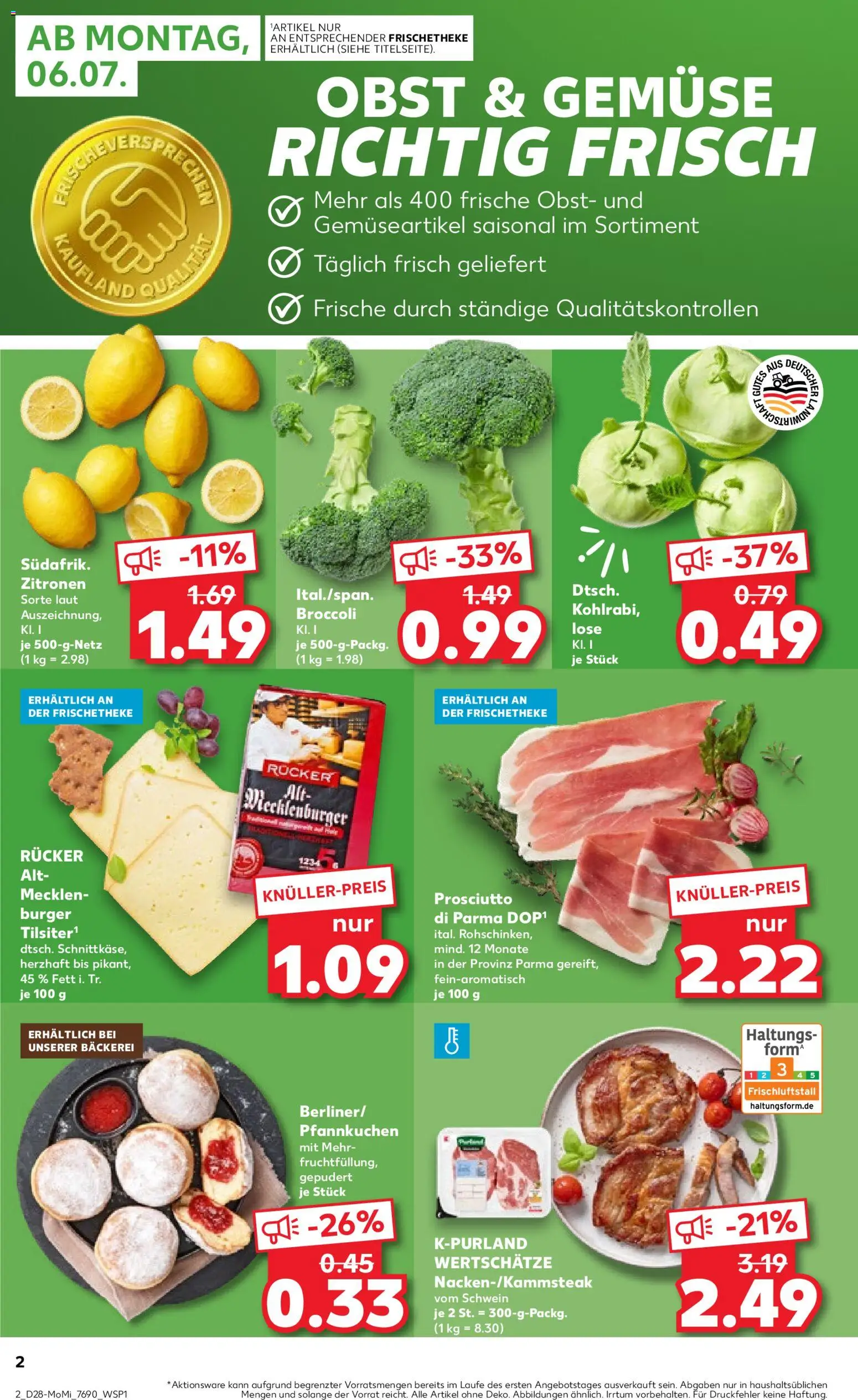 Kaufland Německo leták - Speyer od 06.07.2026 | Strana: 2 | Produkty: Burger, Prosciutto, Forma