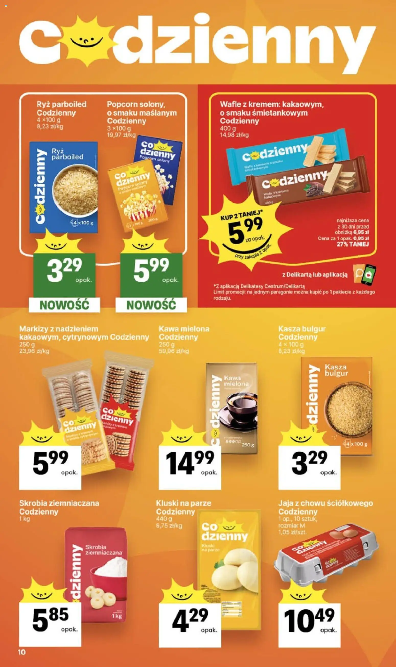Delikatesy Centrum gazetka od 10.09.2026 | Strona: 10 | Produkty: Bulgur, Skrobia ziemniaczana, Ryż parboiled, Kawa mielona