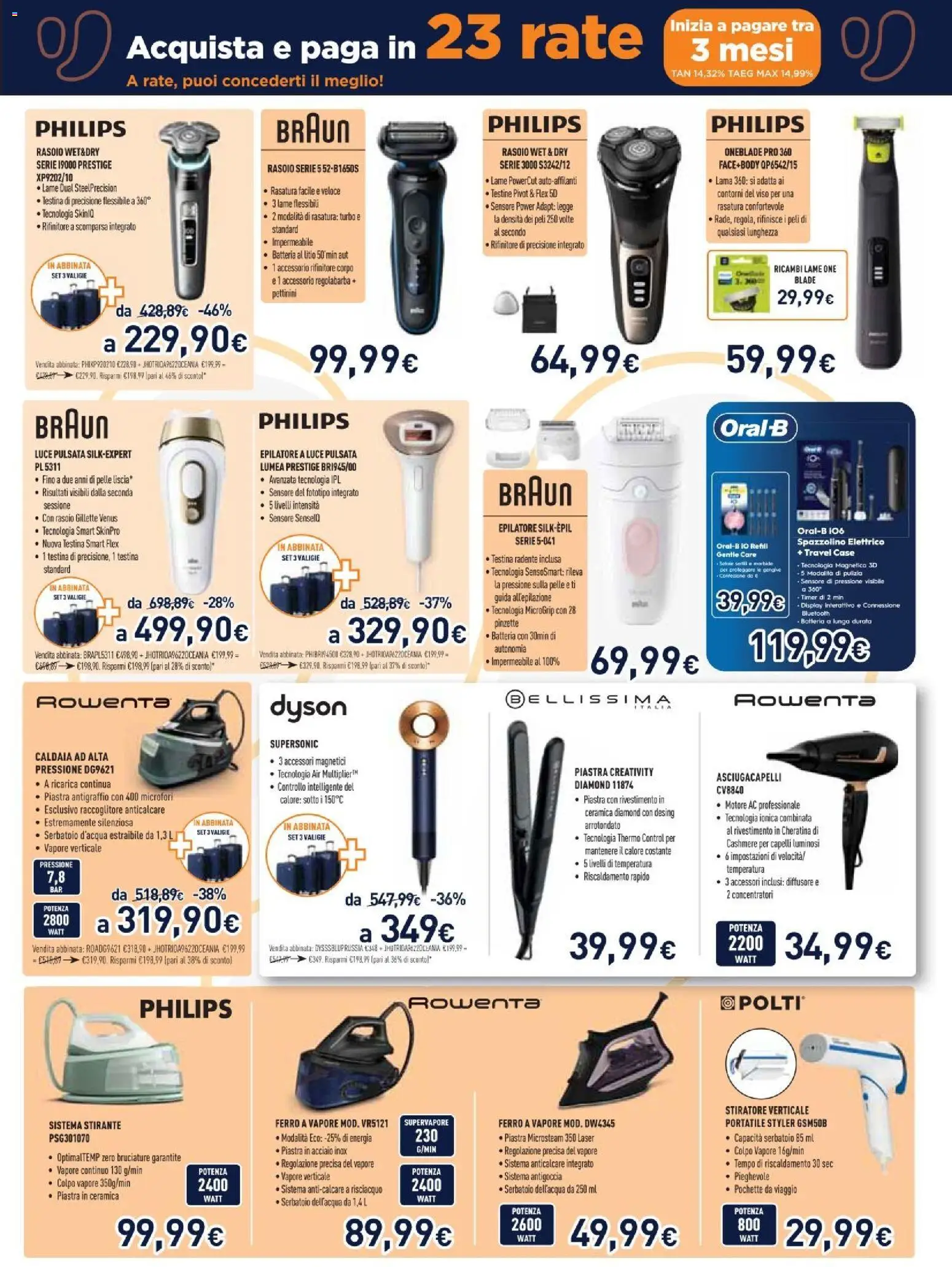 Volantino Unieuro del 01/07/2026 | Pagina: 22 | Prodotti: Anticalcare, Epilatore, Spazzolino elettrico, Dyson