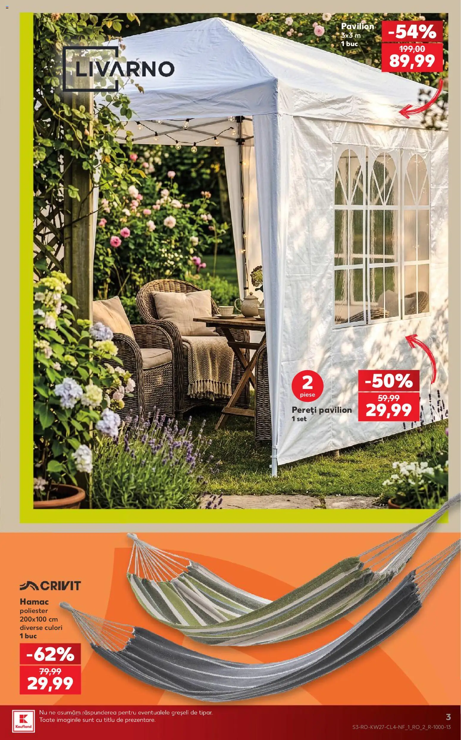 Noul catalog Kaufland – valabil de la 01.07.2026 | Pagină: 3 | Produse: Hamac, Pavilion