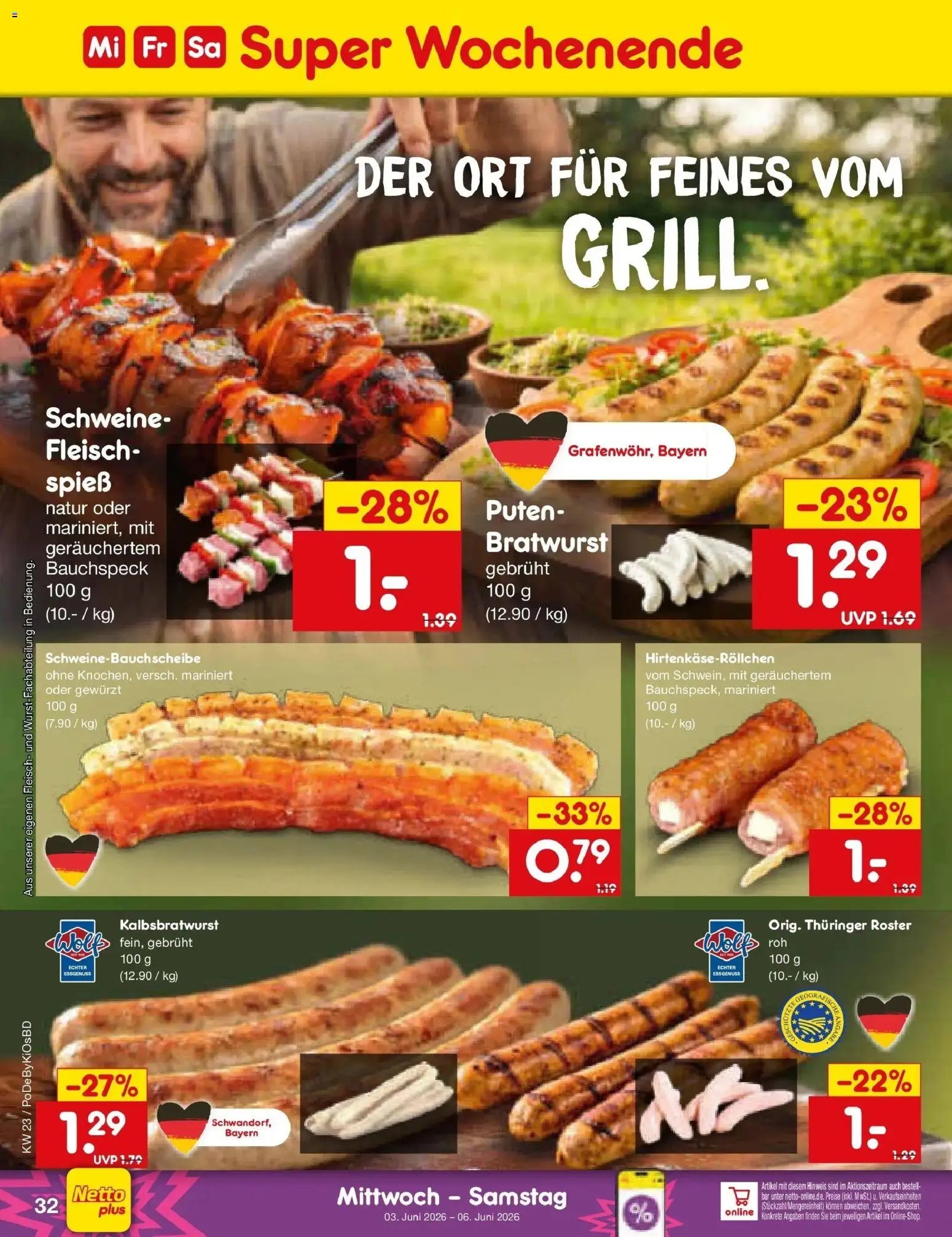 Netto Marken-Discount Prospekt Selb – gültig ab 01.06.2026 | Seite: 46 | Produkte: Bratwurst, Fleisch