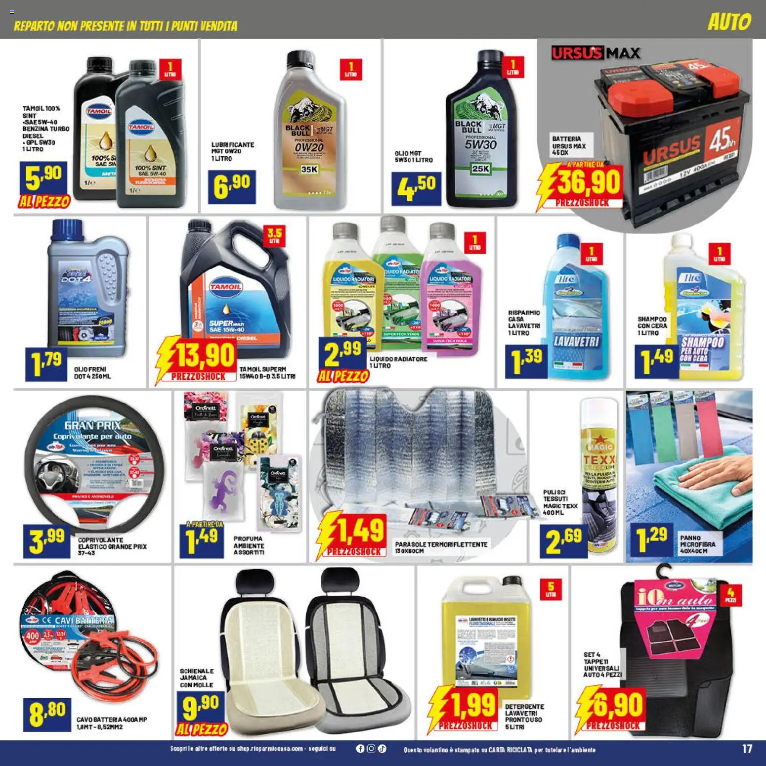 Volantino RisparmioCasa del 27.05.2026 | Pagina: 17 | Prodotti: Shampoo, Detergente, Lubrificante, Cavo