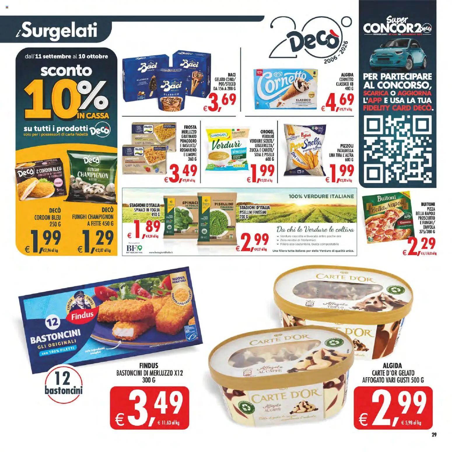 Volantino Decò del 22/09/2026 | Pagina: 31 | Prodotti: Merluzzo, Verdure, Prosciutto, Piselli