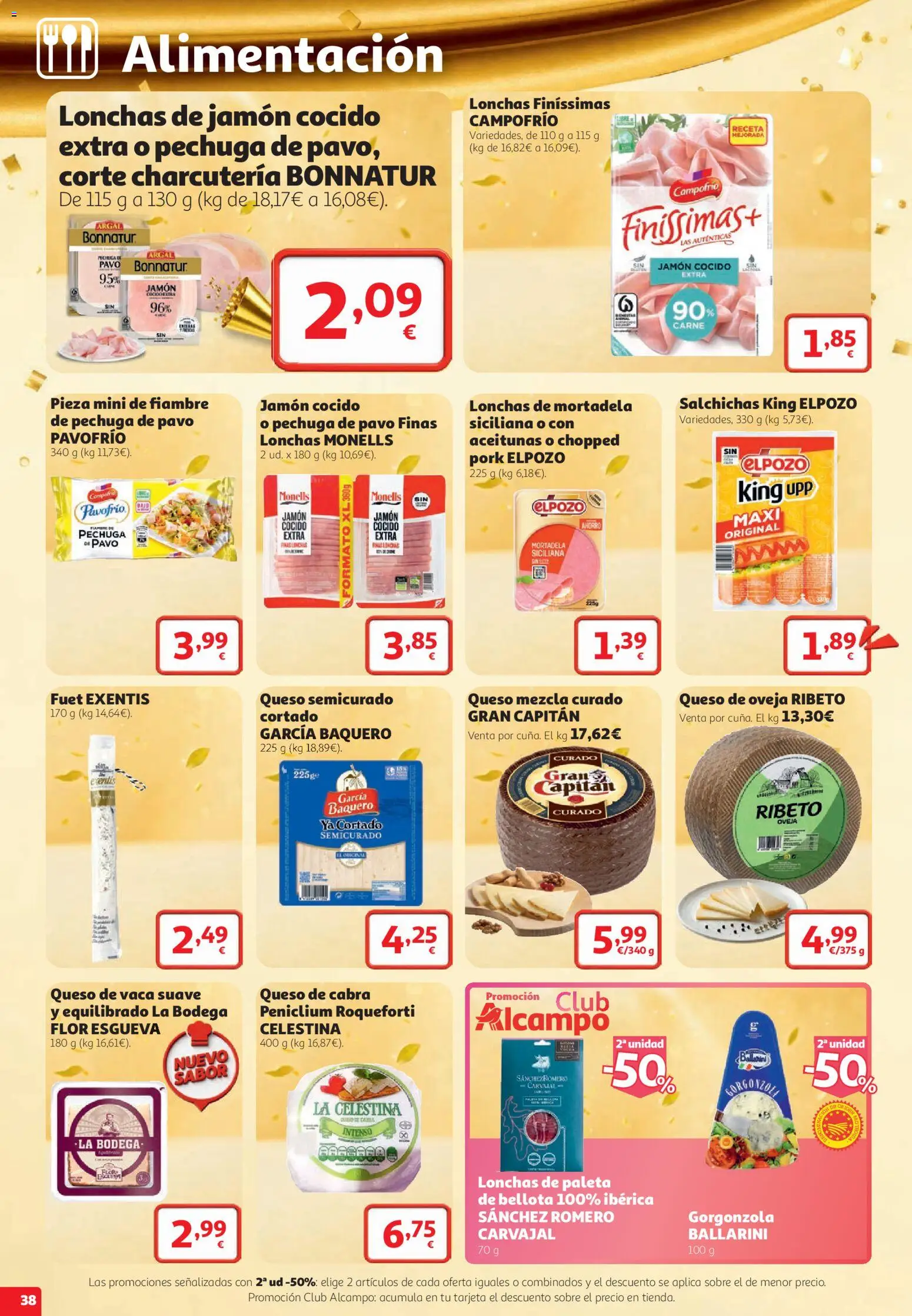 Alcampo HG Nacional │ válido desde el 22/10/2026 | Página: 38 | Productos: Aceitunas, Queso de oveja, Queso de vaca, Carne