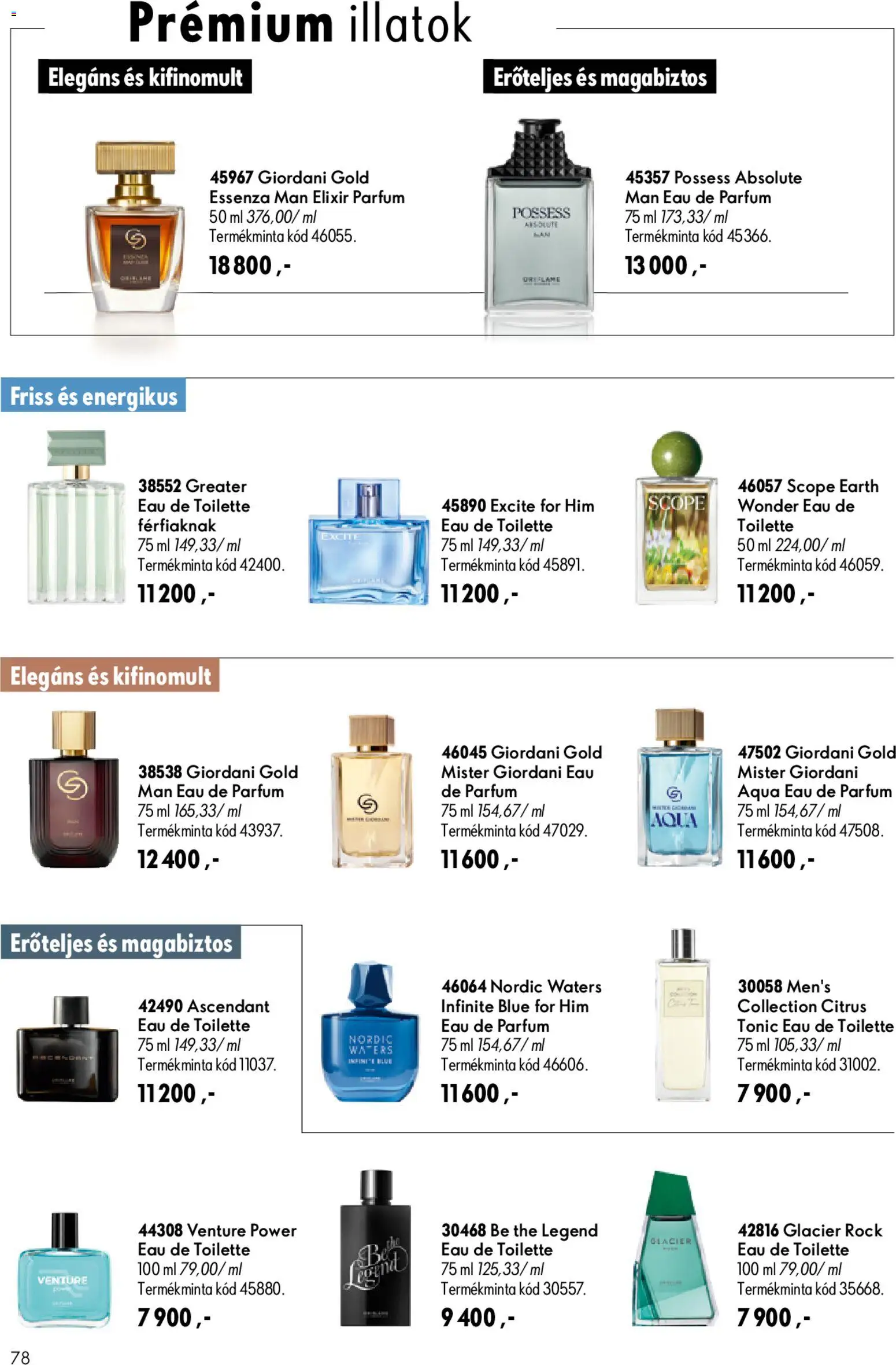 Oriflame akciós ujság - amely érvényes a következő dátumtól: 2026.07.08. | Oldal: 78 | Termékek: Tonic, Parfüm