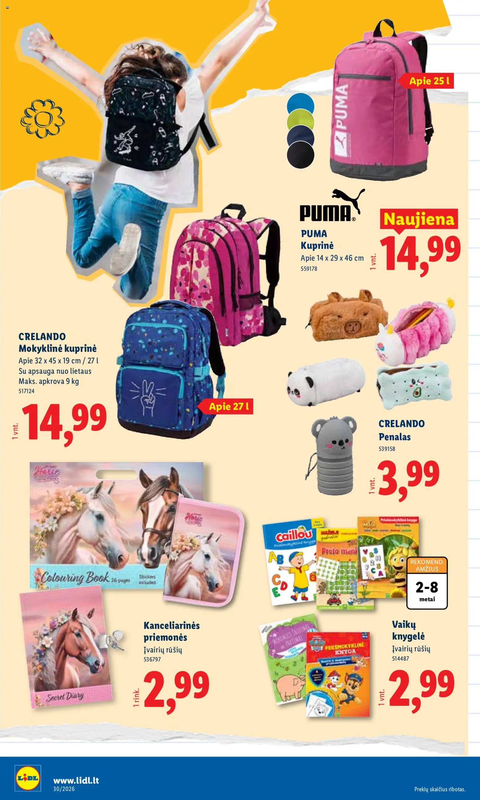 LIDL akcijos nuo 2026.07.20 | Puslapis: 12 | Prekių: Kuprinė