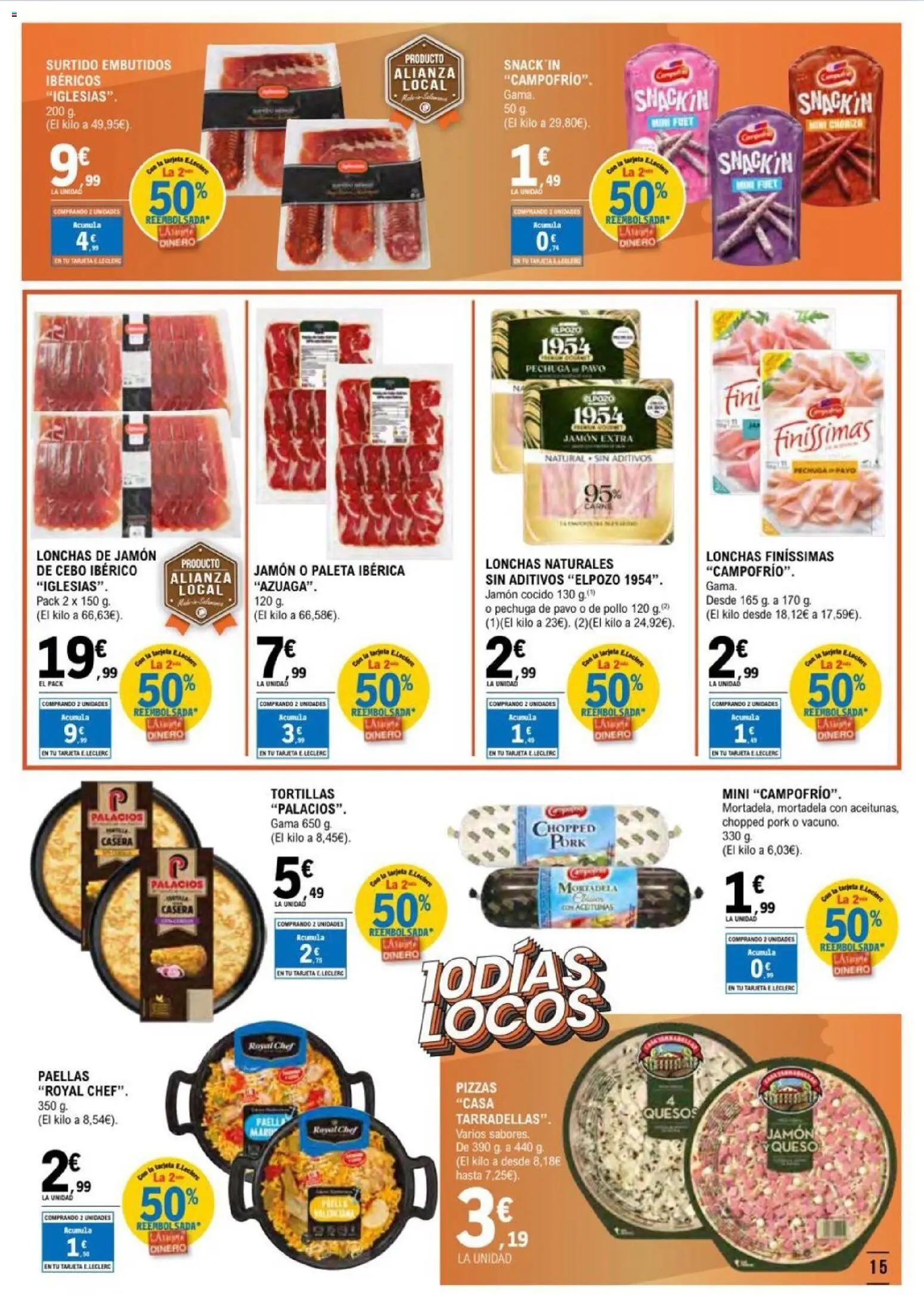 E.Leclerc folleto Salamanca │ válido desde el 17.06.2026 | Página: 15 | Productos: Queso, Jamón, Jamón cocido, Mortadela
