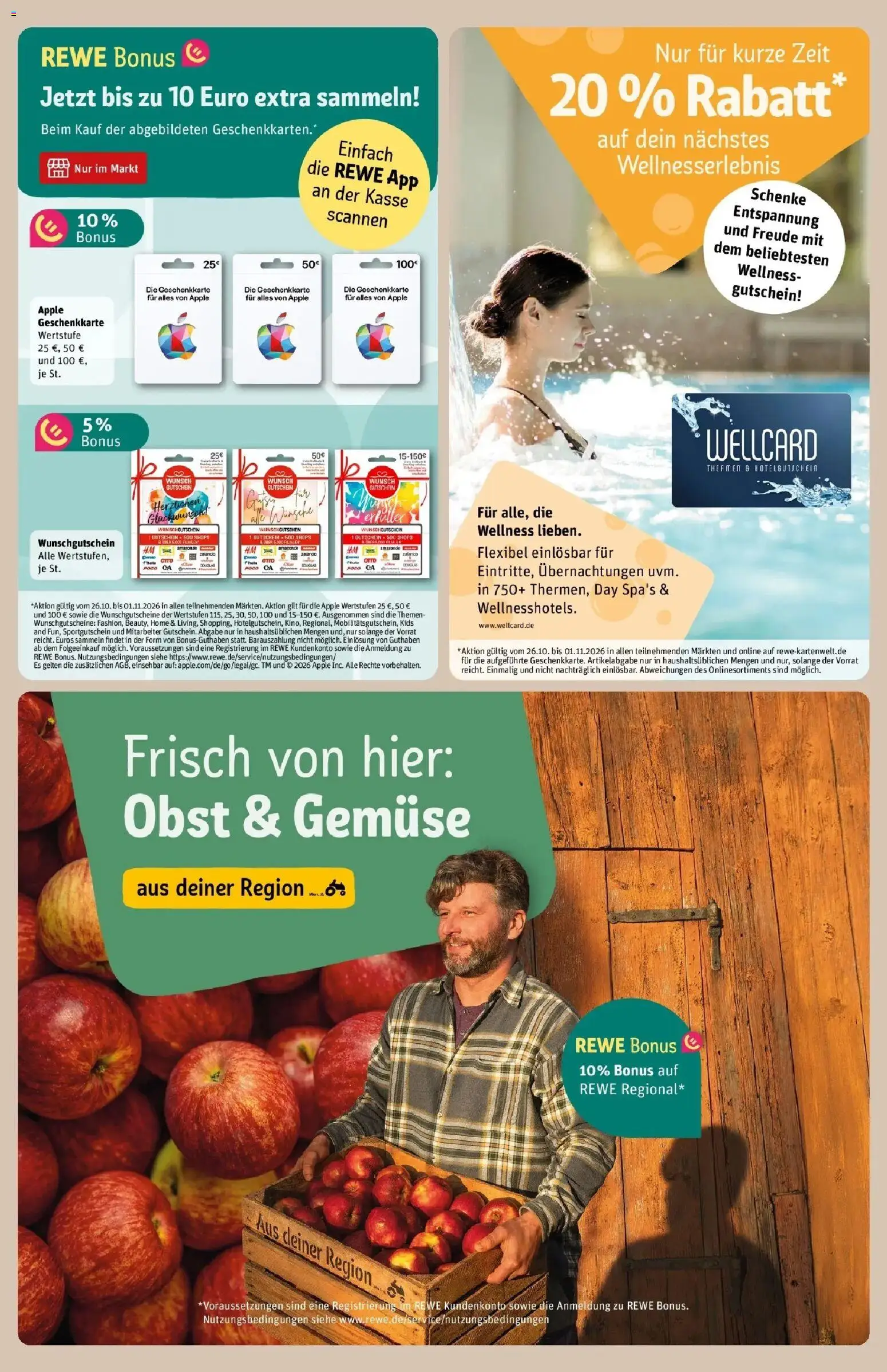 REWE Prospekt ab 26.10.2026 zum Blättern » Angebote | Seite: 31 | Produkte: Apple, Gemüse, Obst