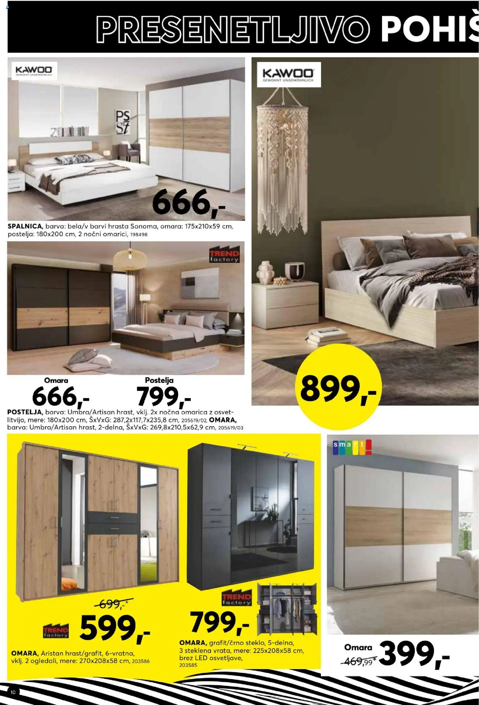 Novi Dipo katalog ponudbe – veljaven od 02.09.2026 | Stran: 10 | Izdelki: Omara, Nocna omarica, Barva, Omarica