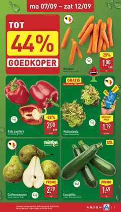 Wortelen, verpakt, oorsprong: België - Voorbeeld van een folder van Aldi, geldig van 07/09/2026 | Pagina: 3