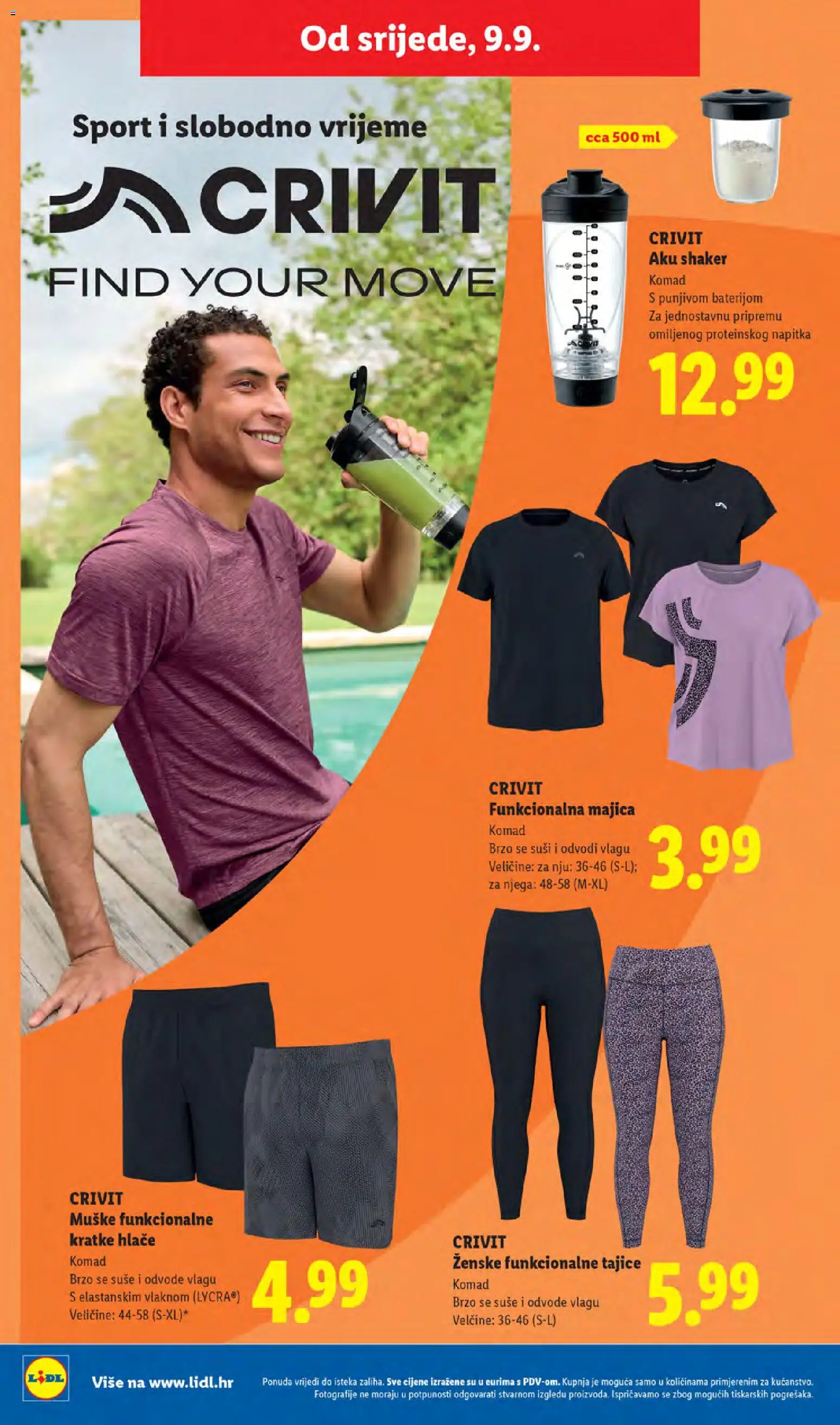Lidl katalog | vrijedi od 07.09.2026 | Stranica: 56 | Proizvodi: Majica, Hlače, Kratke hlače, Tajice