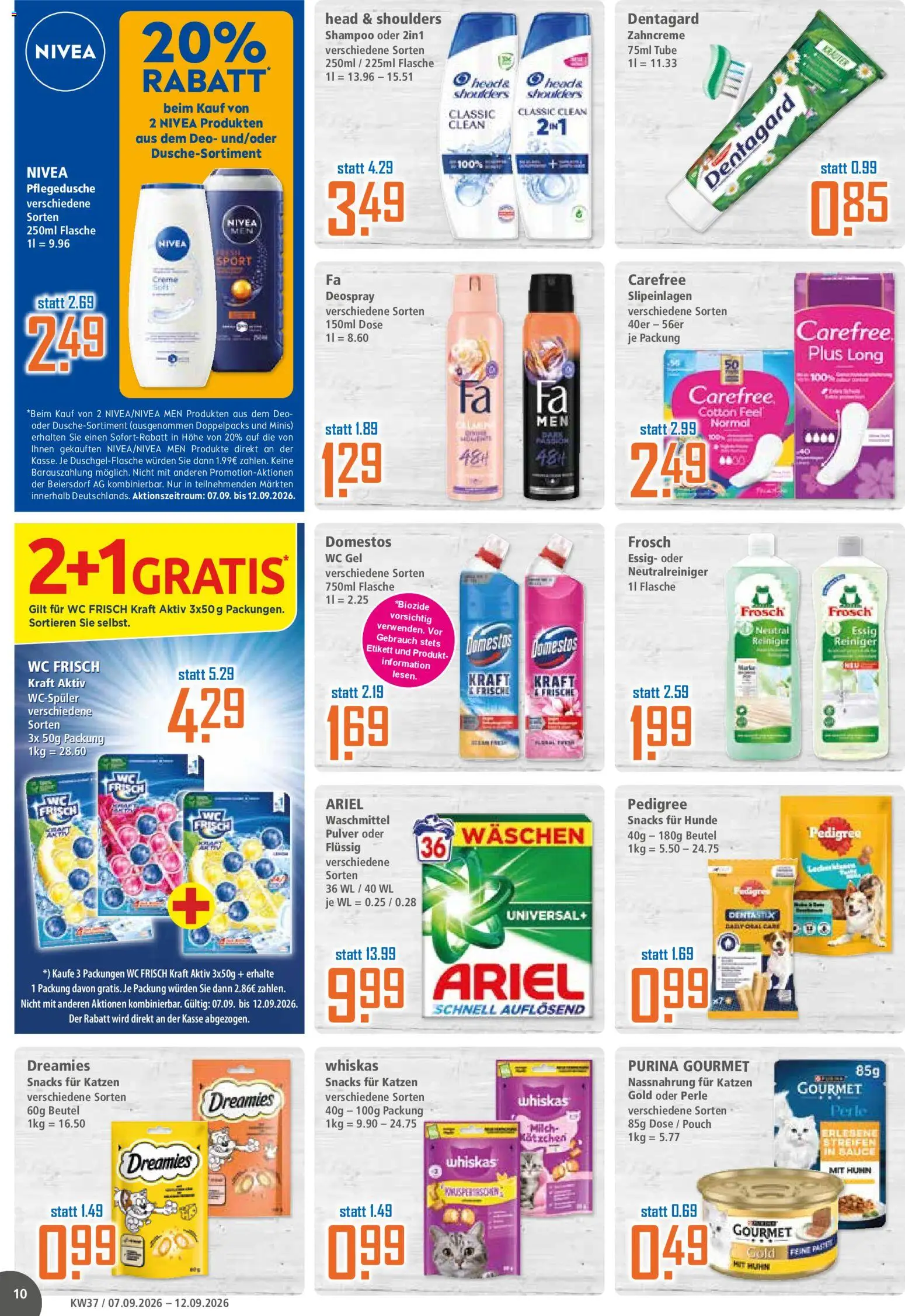 Klaas & Kock Prospekt – gültig ab 07.09.2026 | Seite: 10 | Produkte: Milch, Head & shoulders, Waschmittel, Wc frisch