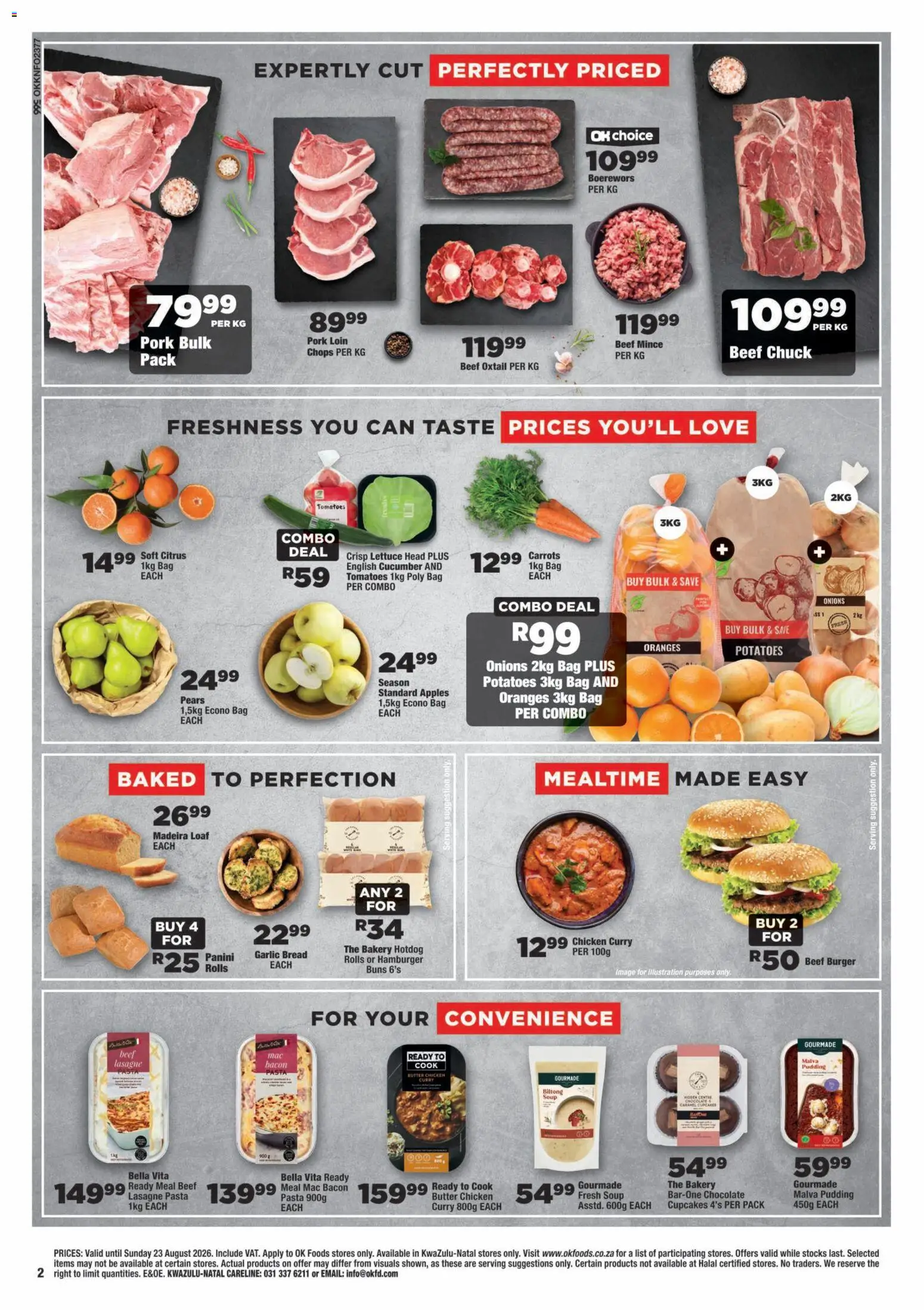 New OK Foods catalogue – valid from 12/08/2026 | Page: 2 | Products: Bakery, Butter, Soup, Lettuce