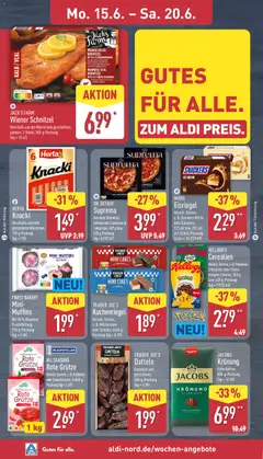 Aldi Prospekt ab 15.06.2026 gültig | Seite: 10 | Produkte: Kellogg's, Schnitzel, Snickers, Mars