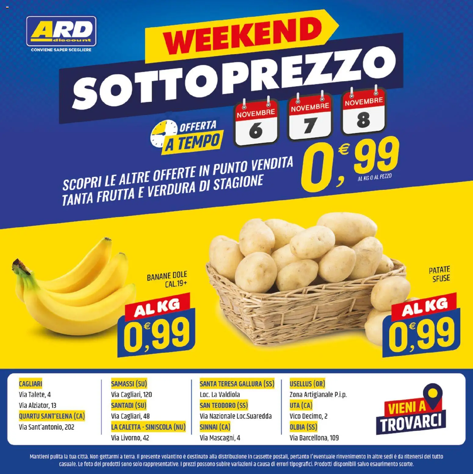 Volantino ARD Discount del 29/10/2026 | Pagina: 24 | Prodotti: Banane, Patate, Frutta