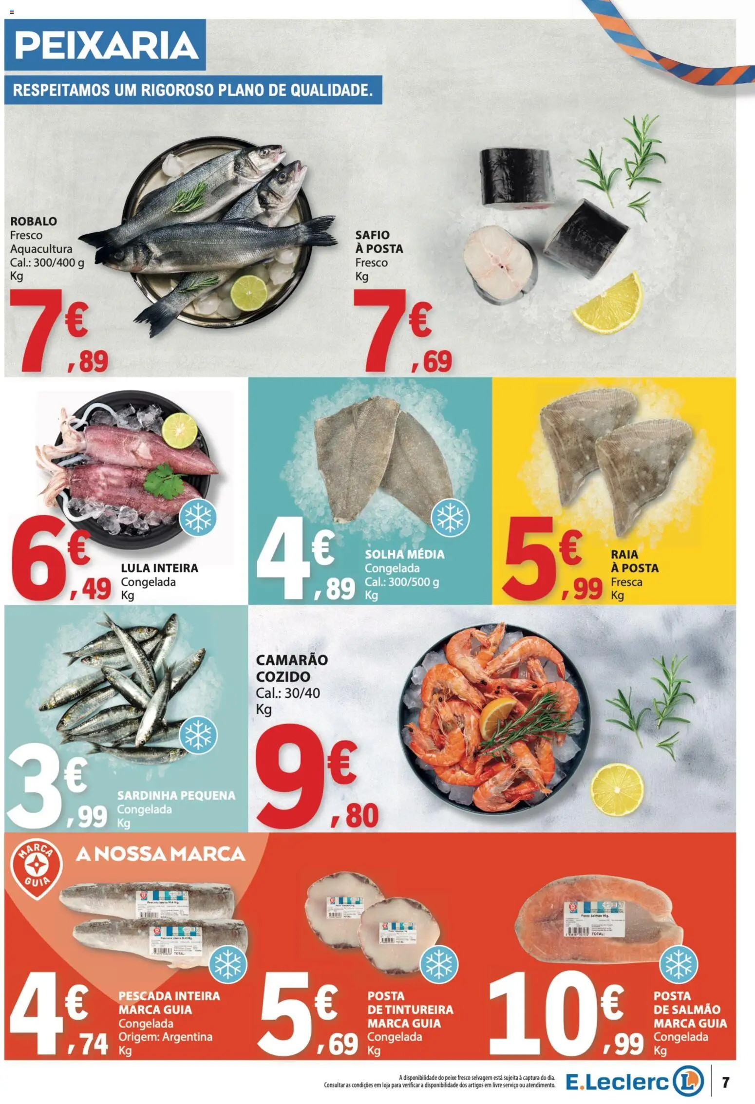 E.Leclerc folheto │ válido de 29/10/2026 | Página: 7 | Produtos: Pescada, Camarão, Salmão, Peixe