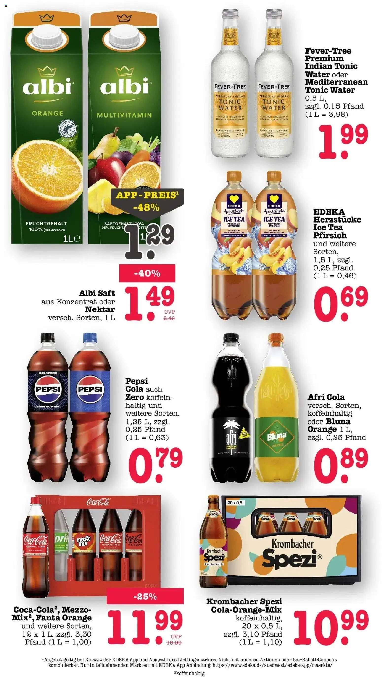 Edeka Prospekt Mainz-Weisenau (ab 31.08.2026) » Angebote Online | Seite: 46 | Produkte: Cola, Pfirsich, Krombacher, Tee