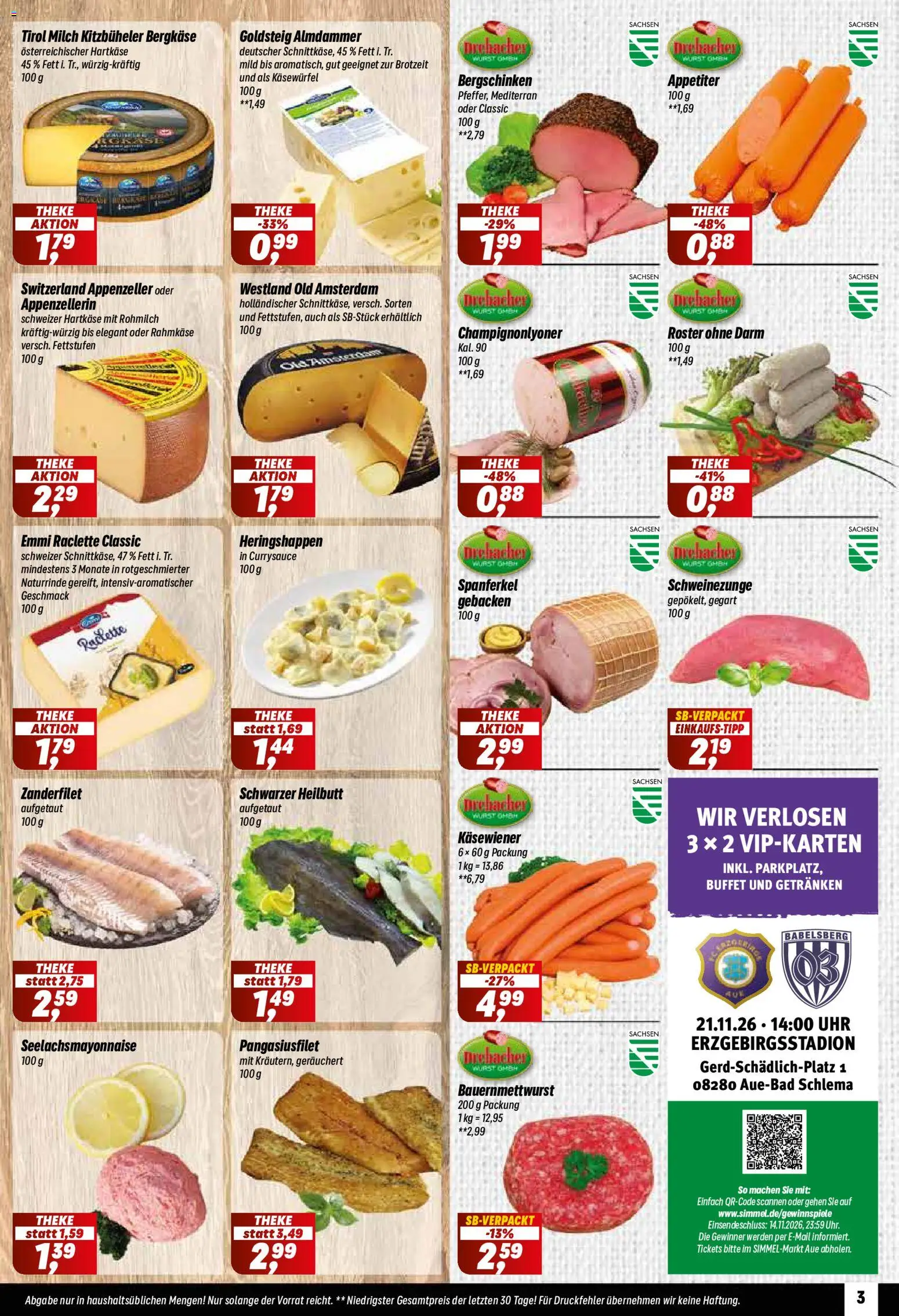 Simmel Prospekt – gültig ab 02.11.2026 | Seite: 3 | Produkte: Theke, Wurst, Raclette, Uhr