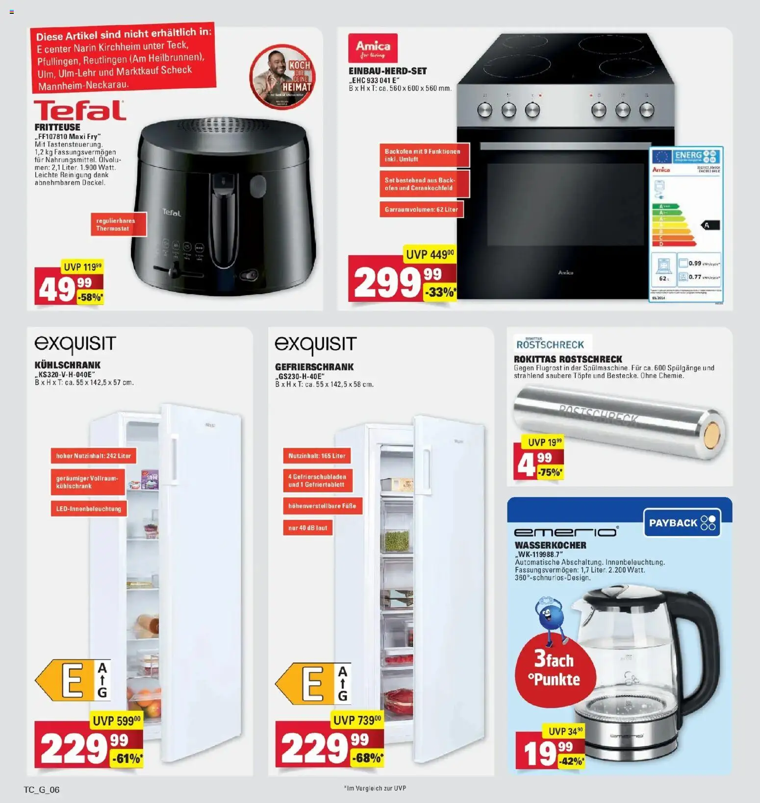 Edeka prospekt Göppingen – gültig ab 13.07.2026 | Seite: 38 | Produkte: Gefrierschrank, Wasserkocher, Kühlschrank, Backofen
