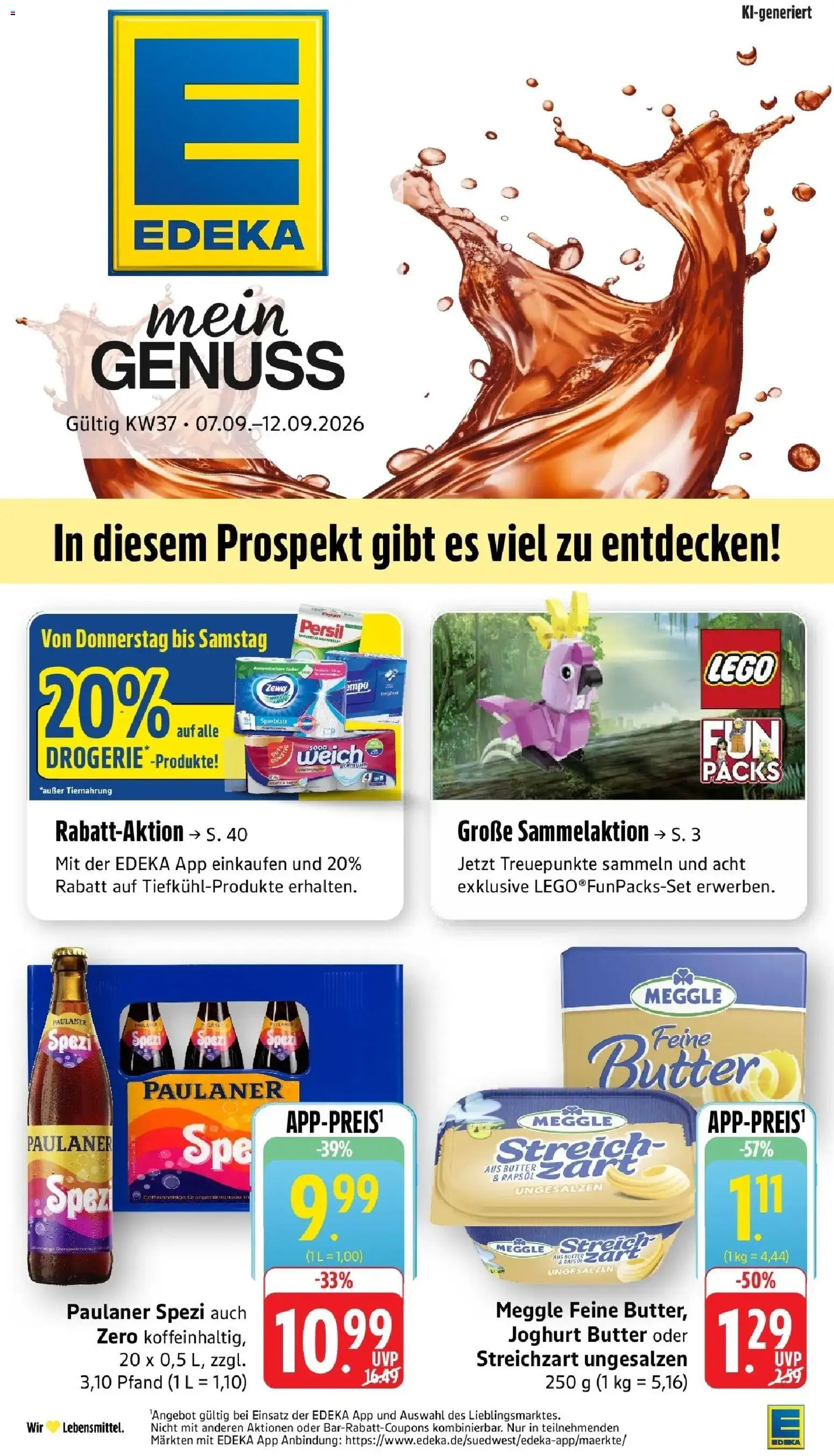 E center Prospekt Esslingen-Weil (ab 07.09.2026) zum Blättern | Seite: 1 | Produkte: Butter, Joghurt, Paulaner, Persil